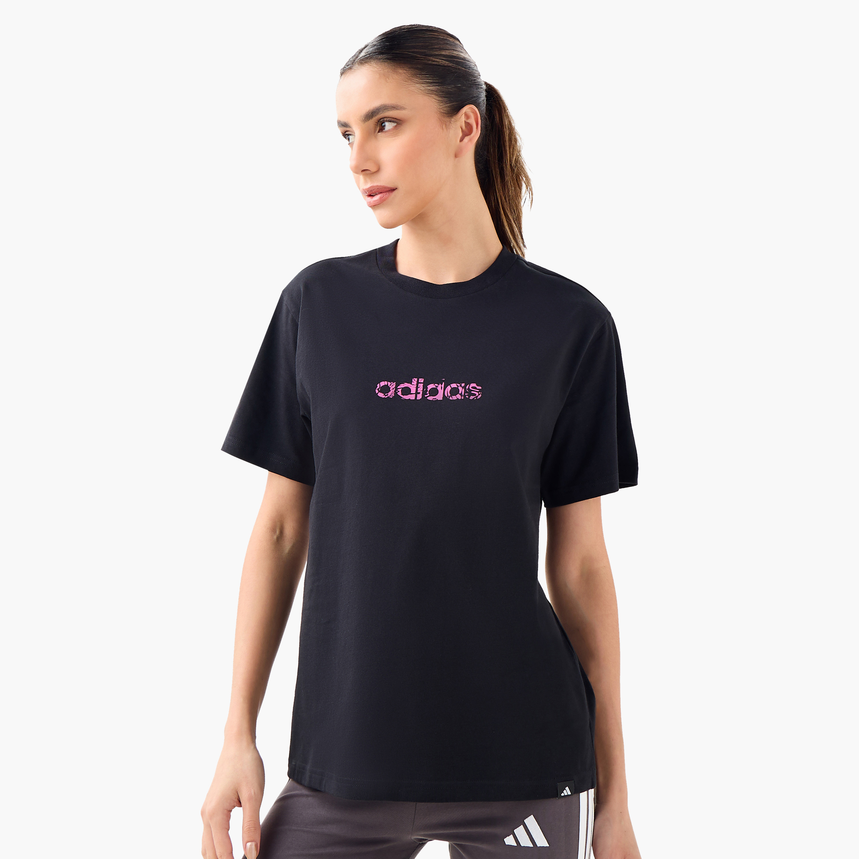 adidas Women's Camo Linear Graphic T-Shirt JN1401 | OE-sports-women-clothing-tshirtsandvests-image-1