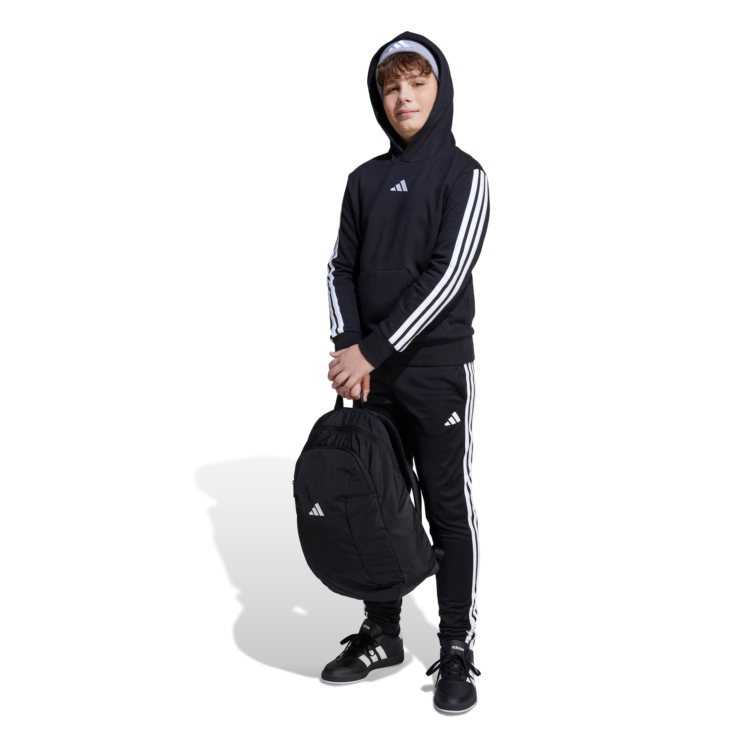 adidas Boys Hooded Sweatshirt with Logo Embroidery - Long Sleeves-boys-clothing-sweatshirts-image-3