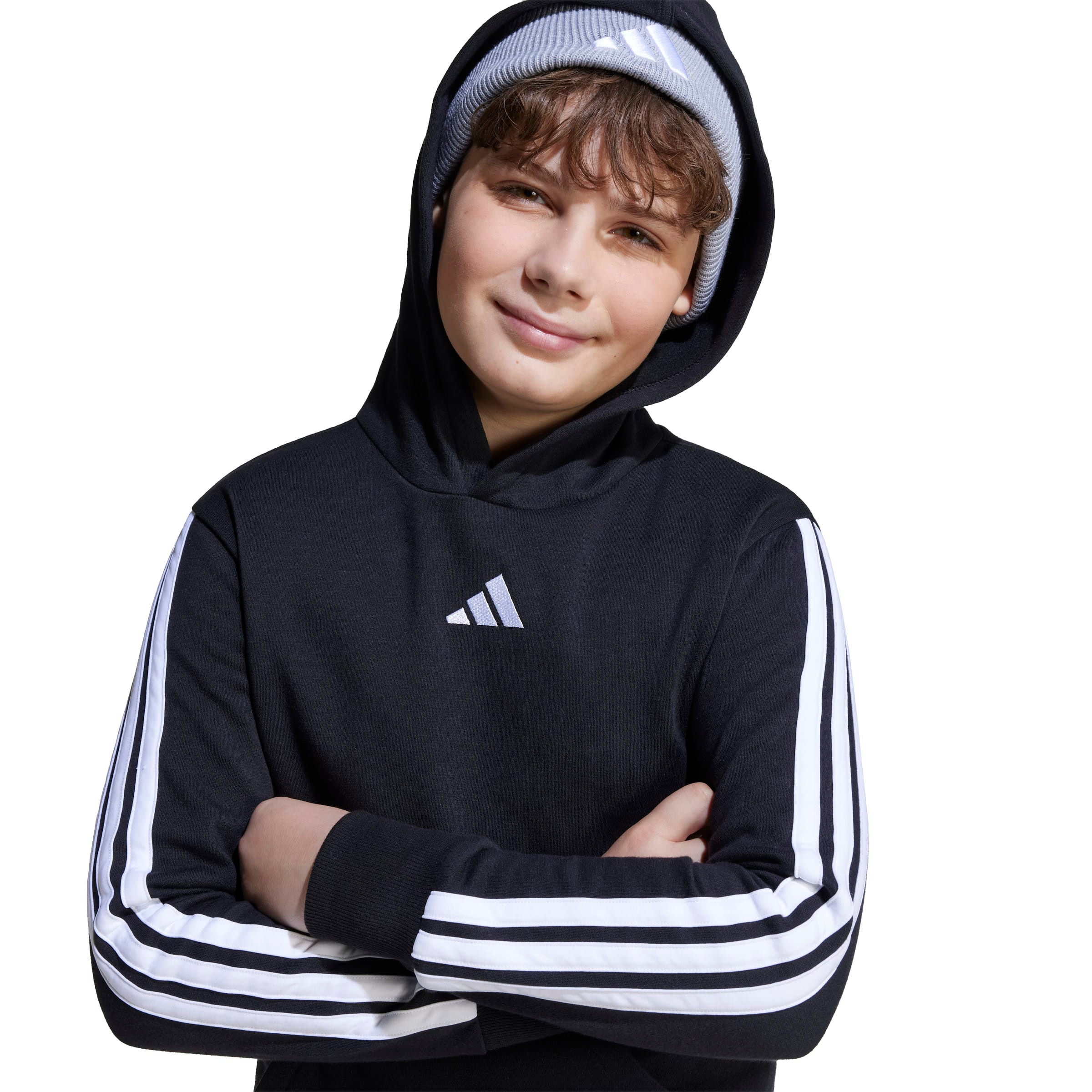adidas Boys Hooded Sweatshirt with Logo Embroidery - Long Sleeves-boys-clothing-sweatshirts-image-4