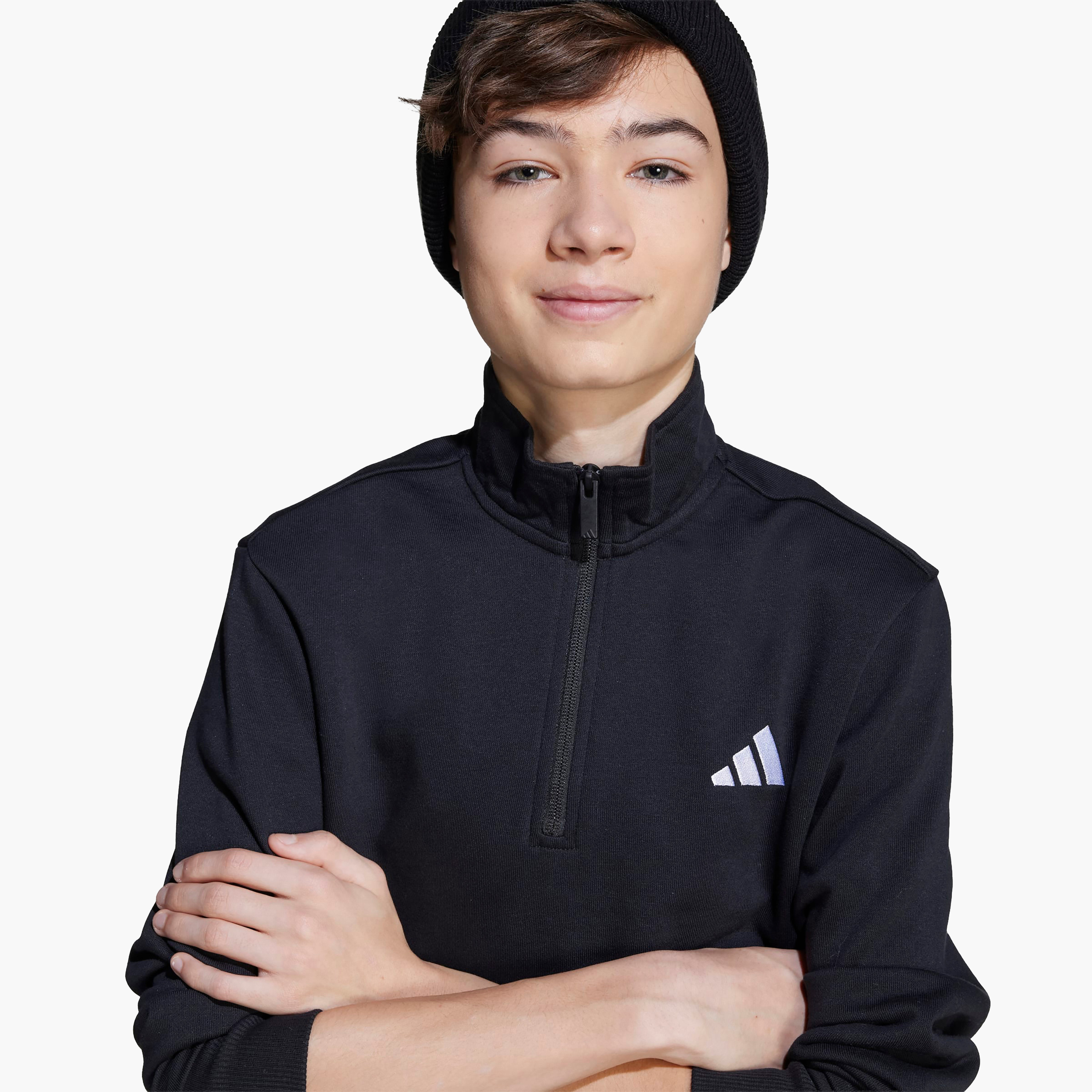 سويت شيرت بياقة عالية وأكمام طويلة ونصف سحاب للأولاد من أديداس-boys-clothing-sweatshirts-image-5