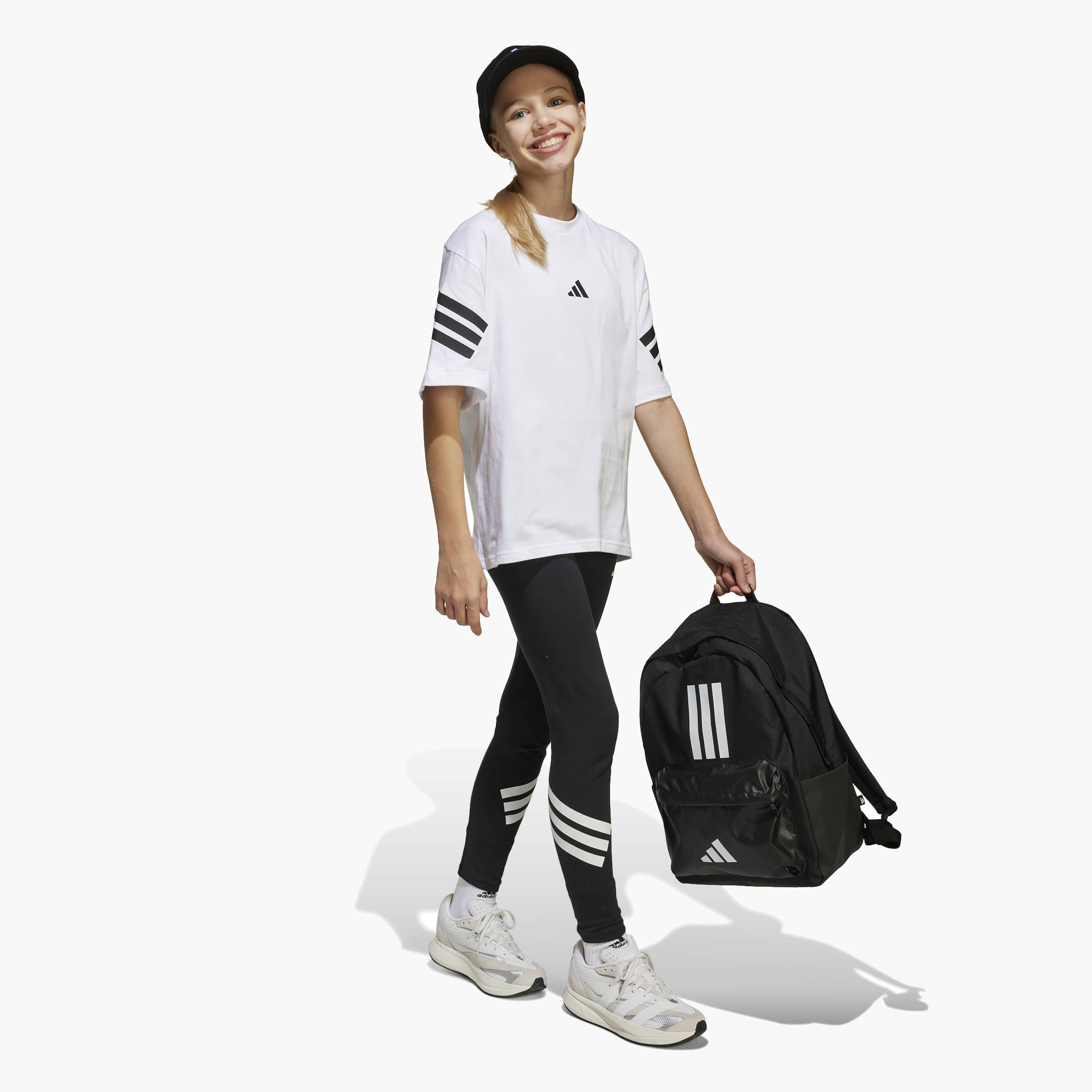adidas Logo Print Crew Neck T-shirt with Short Sleeves-girls-clothing-tshirts-image-3