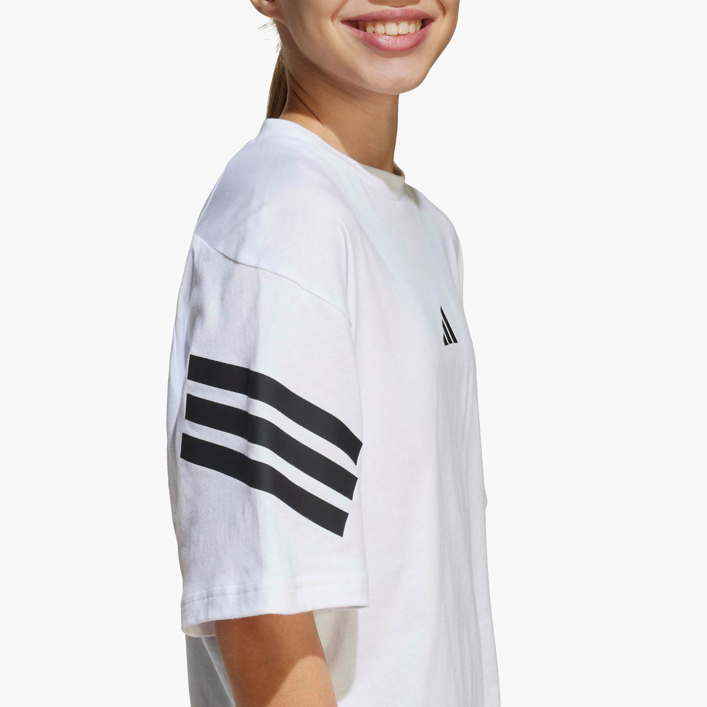 adidas Logo Print Crew Neck T-shirt with Short Sleeves-girls-clothing-tshirts-image-4