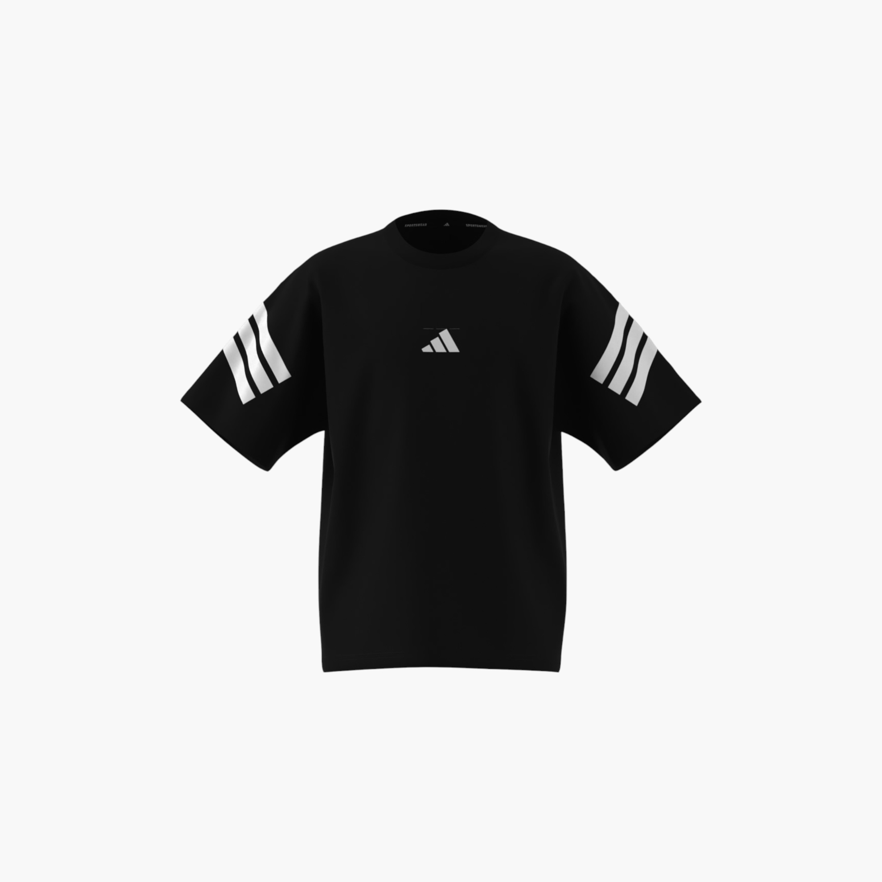 adidas Logo Print Crew Neck T-shirt with Short Sleeves-boys-clothing-sportswear-tops-image-1