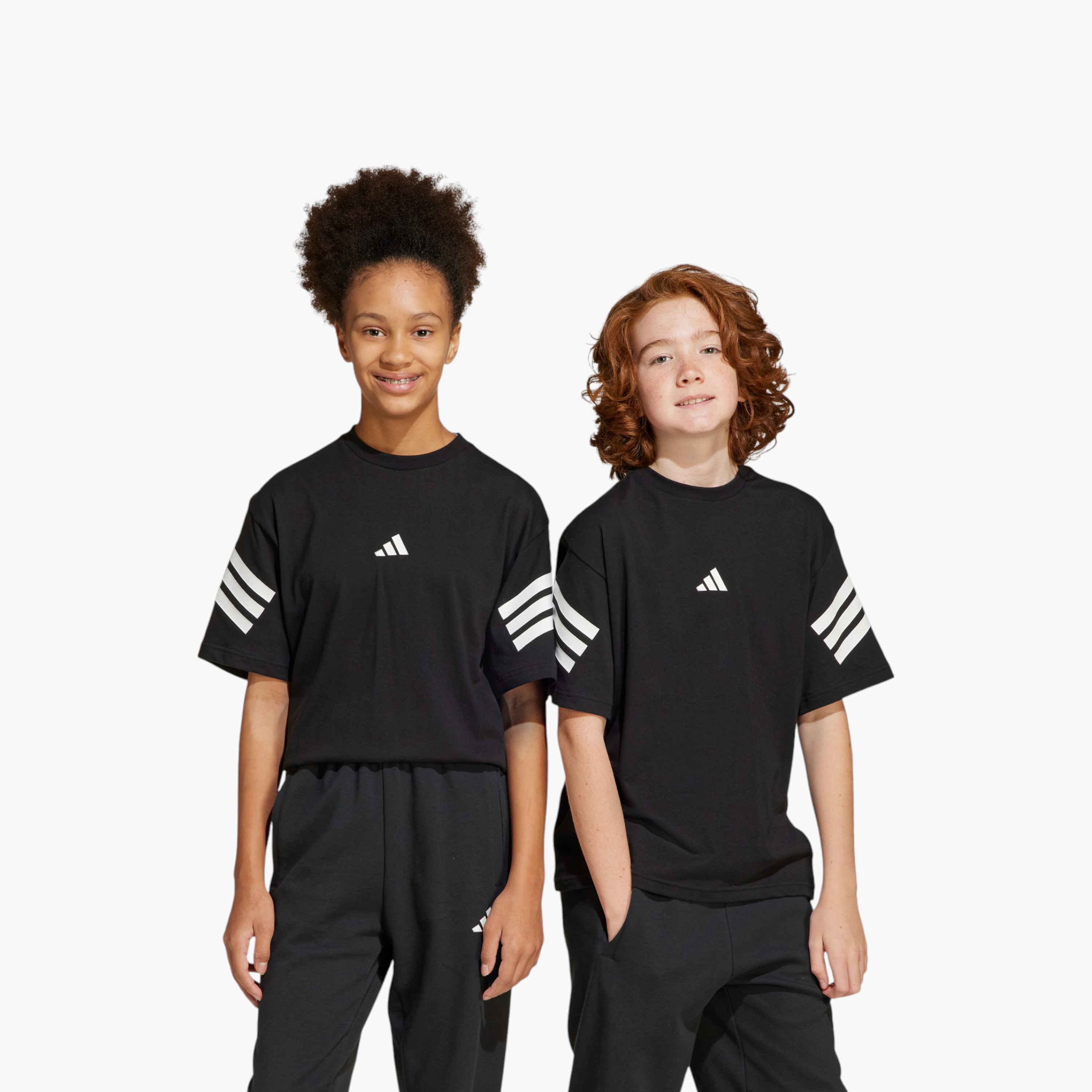 adidas Logo Print Crew Neck T-shirt with Short Sleeves-boys-clothing-sportswear-tops-image-2