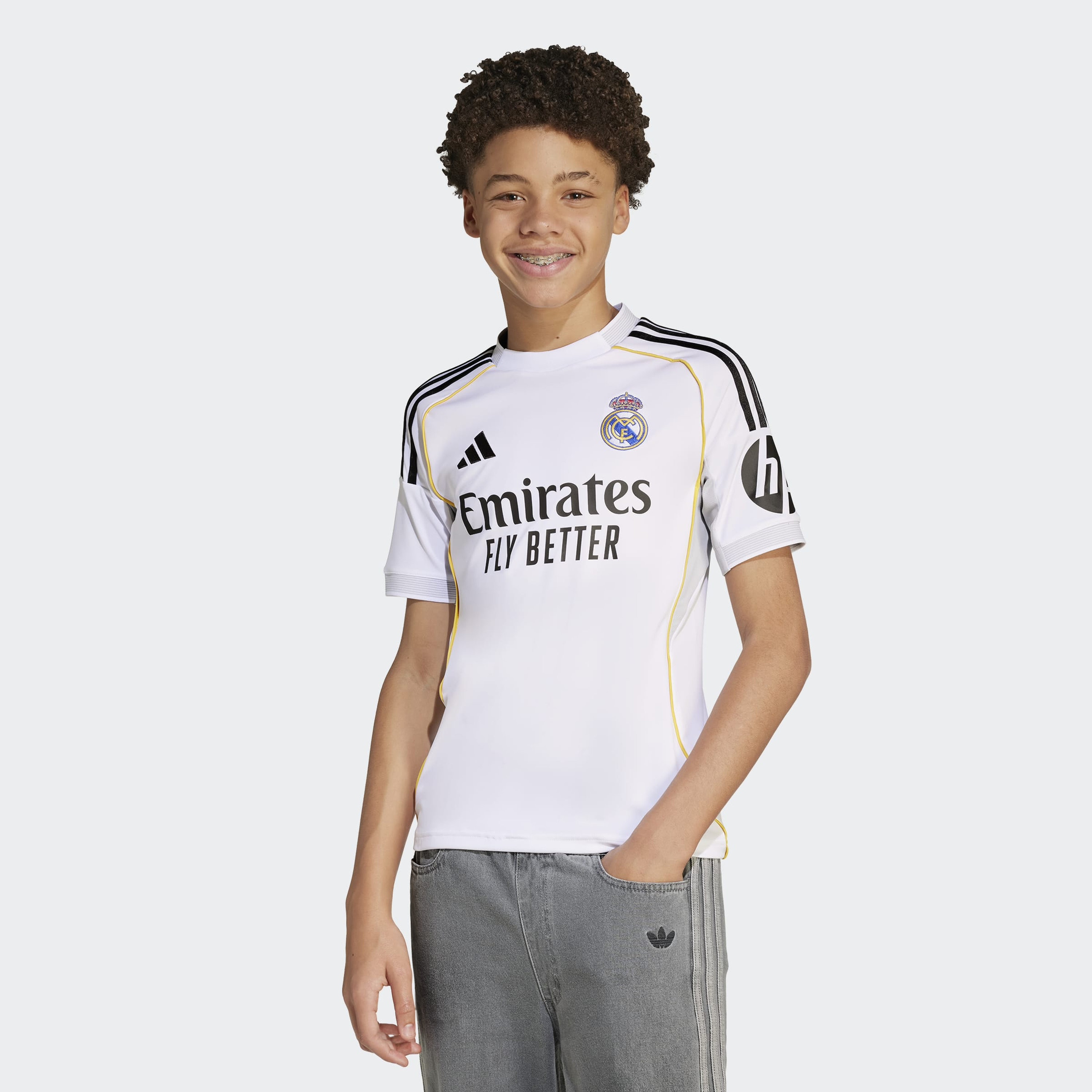 adidas Kids Real Madrid 25/26 Home Short Sleeve Jersey-boys-clothing-sportswear-tops-image-3