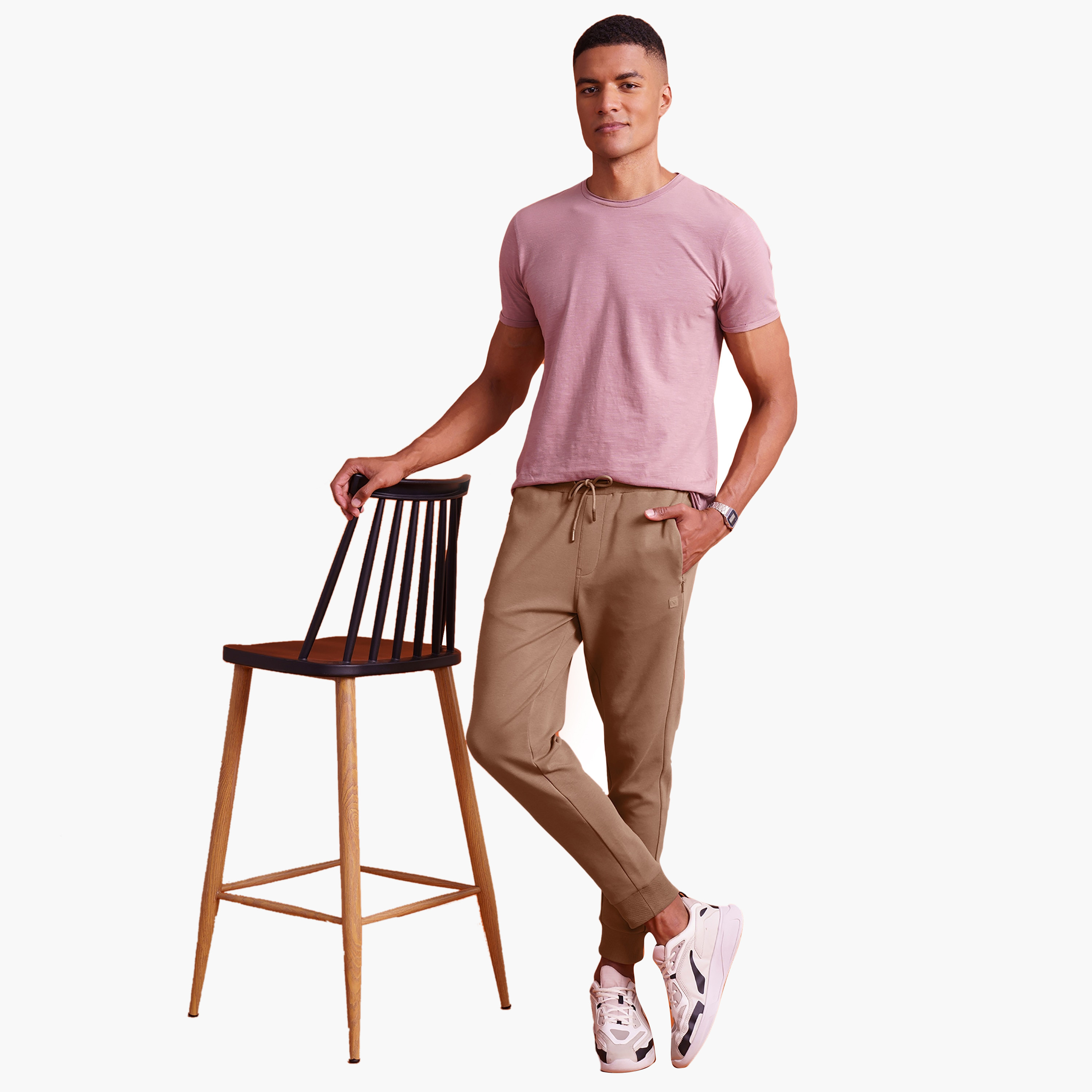 Damensch Plain Mid-Rise Drawstring Jogger-men-clothing-bottoms-joggers-image-2