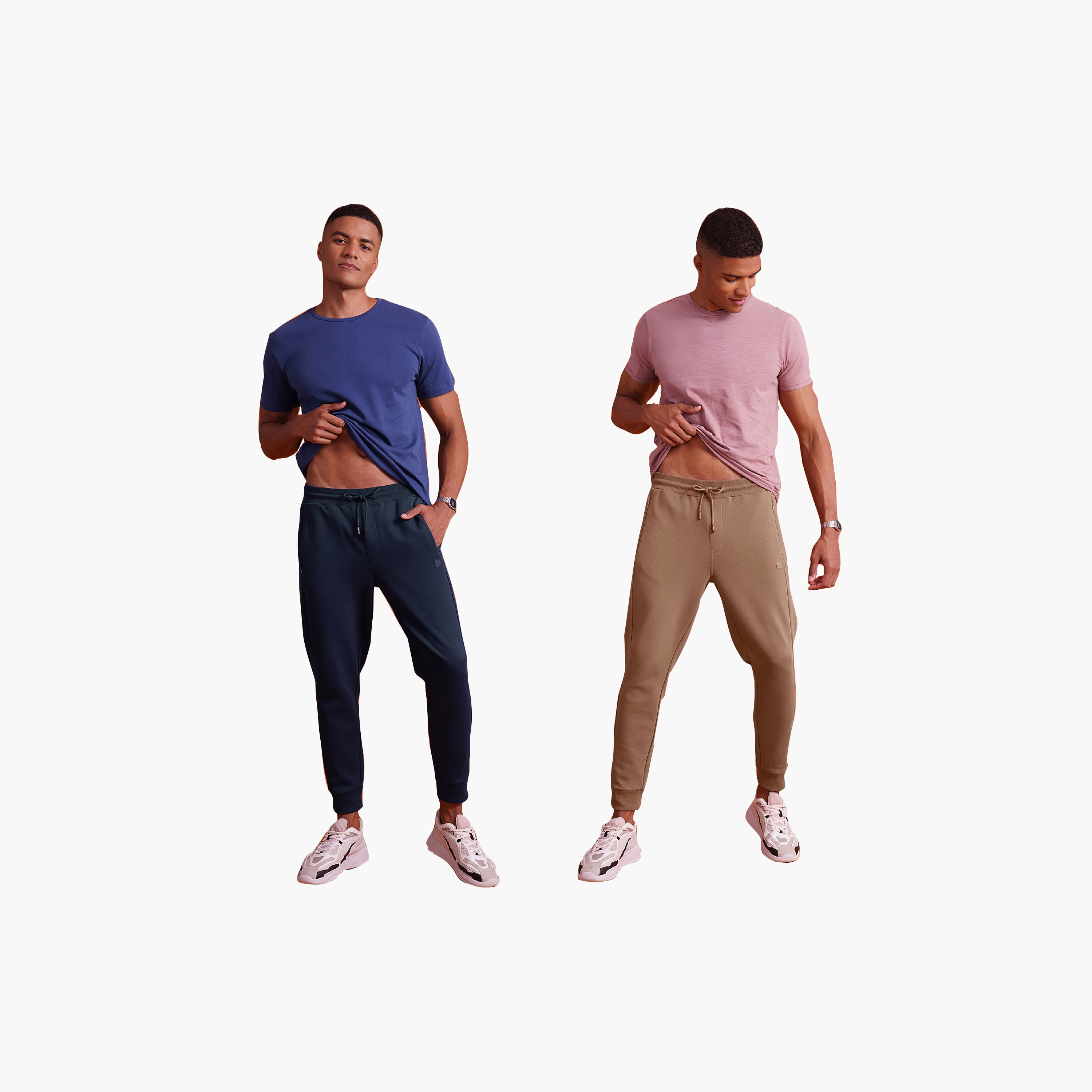 حزمة من 2 جوعرز بمتوسط الارتفاع سادة من دامنش-men-clothing-bottoms-joggers-image-2