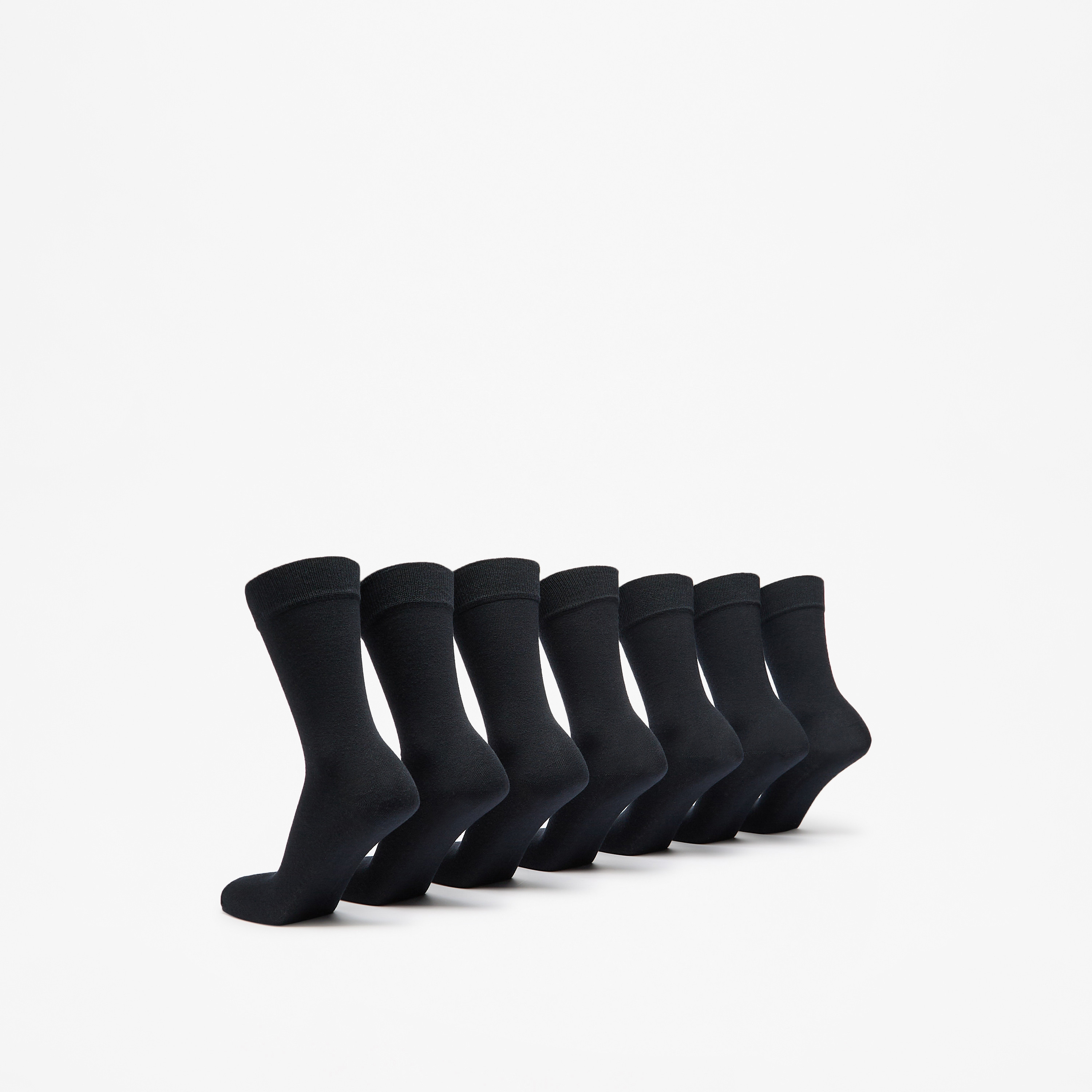 LBL by Shoexpress Solid Calf Length Socks - Set of 7-men-socks-image-3