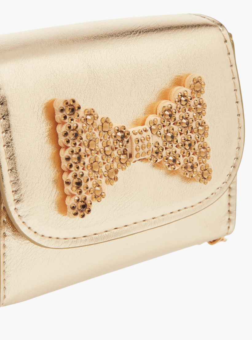 شنطة كروس بودي بحزام سلسلة وزر إغلاق وزينة فيونكة من فلورا بيلا-girls-accessories-bags-image-4