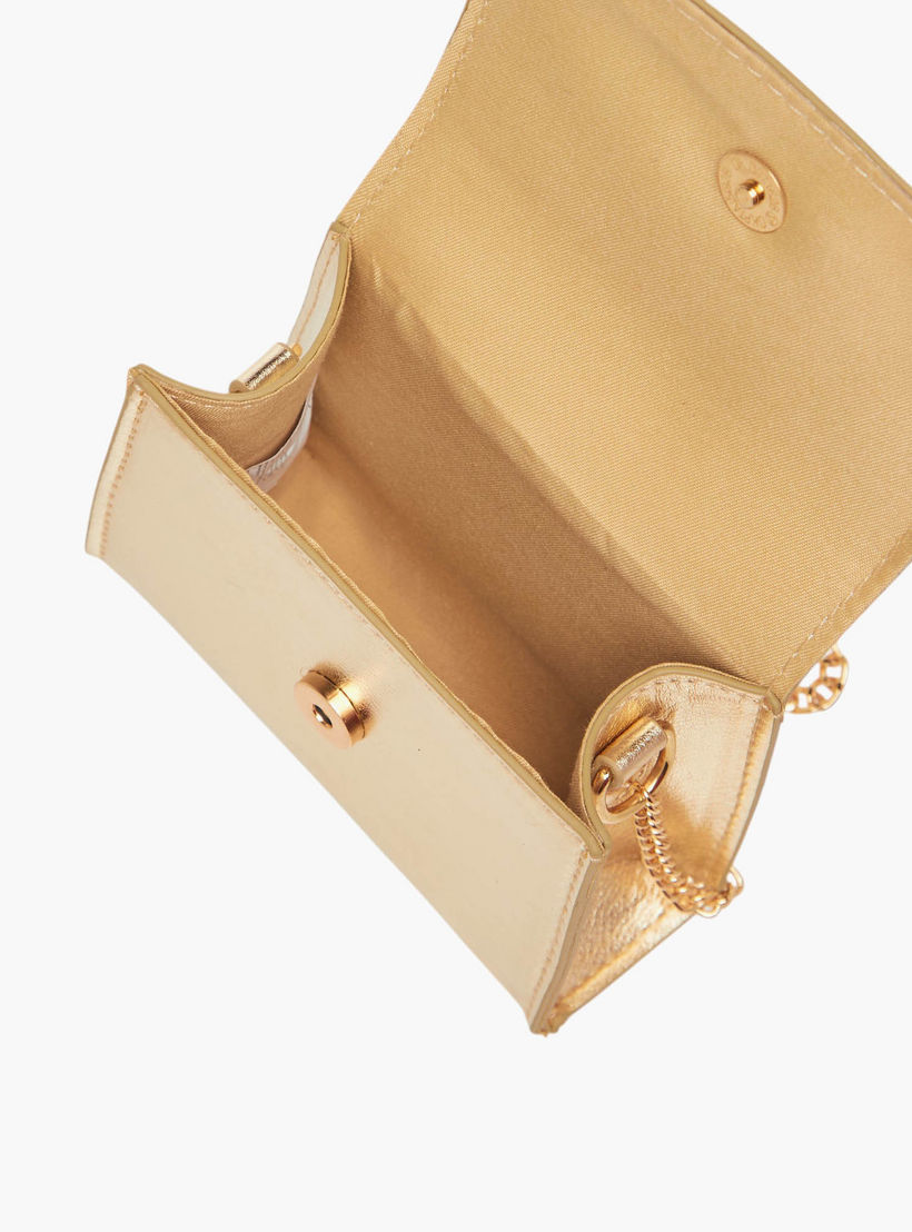 شنطة كروس بودي بحزام سلسلة وزر إغلاق وزينة فيونكة من فلورا بيلا-girls-accessories-bags-image-6