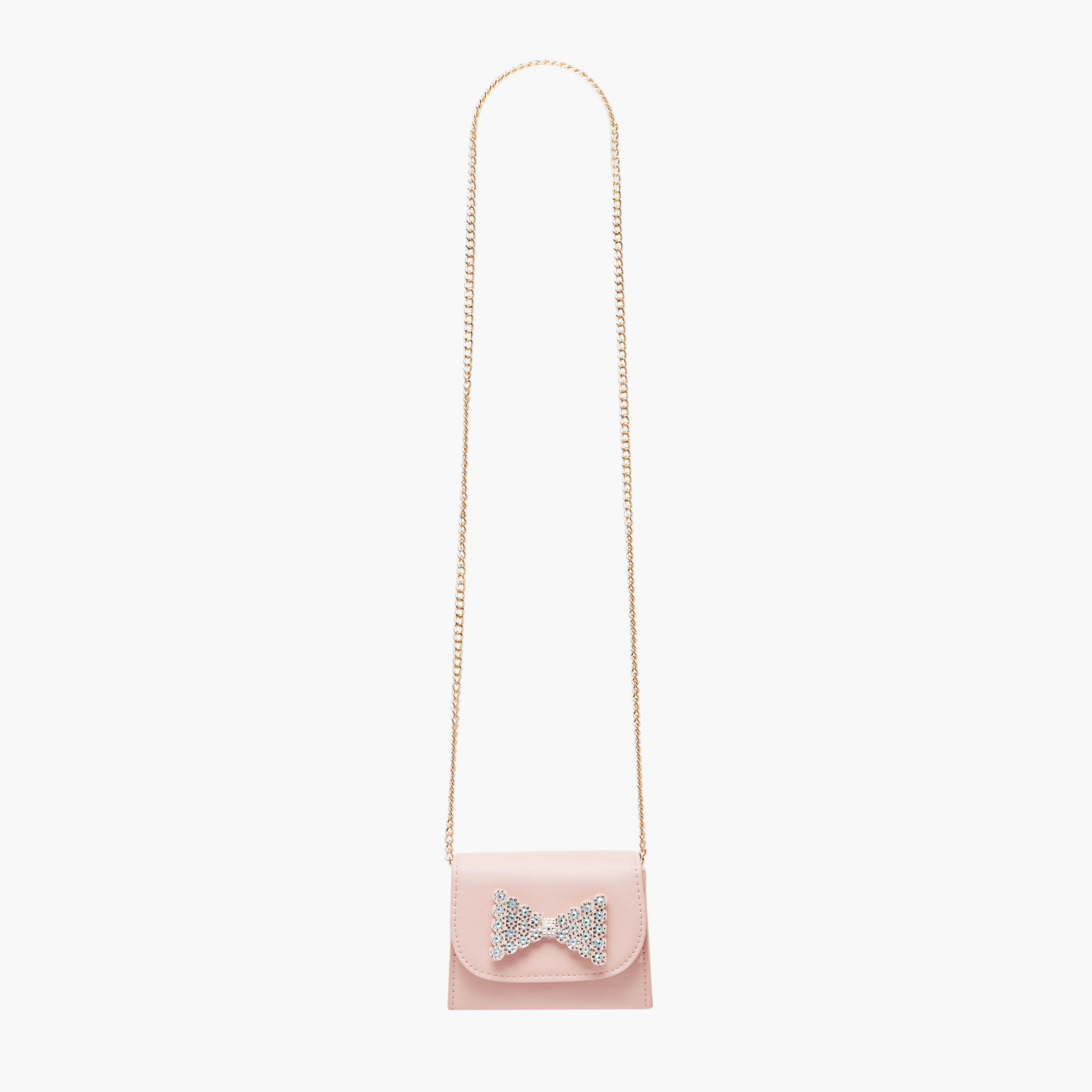 شنطة كروس بودي بحزام سلسلة وزر إغلاق وزينة فيونكة من فلورا بيلا-girls-accessories-bags-image-2