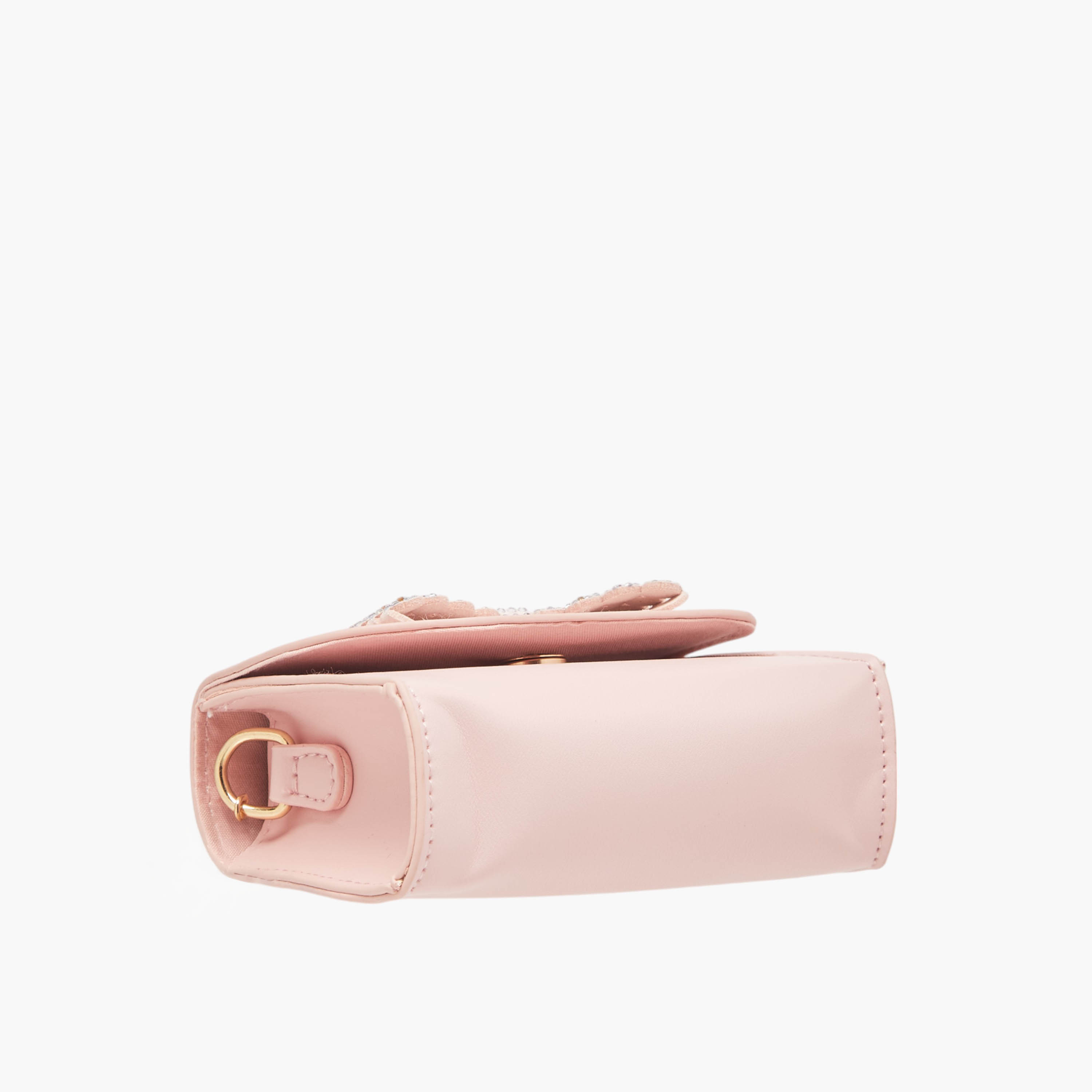 شنطة كروس بودي بحزام سلسلة وزر إغلاق وزينة فيونكة من فلورا بيلا-girls-accessories-bags-image-5