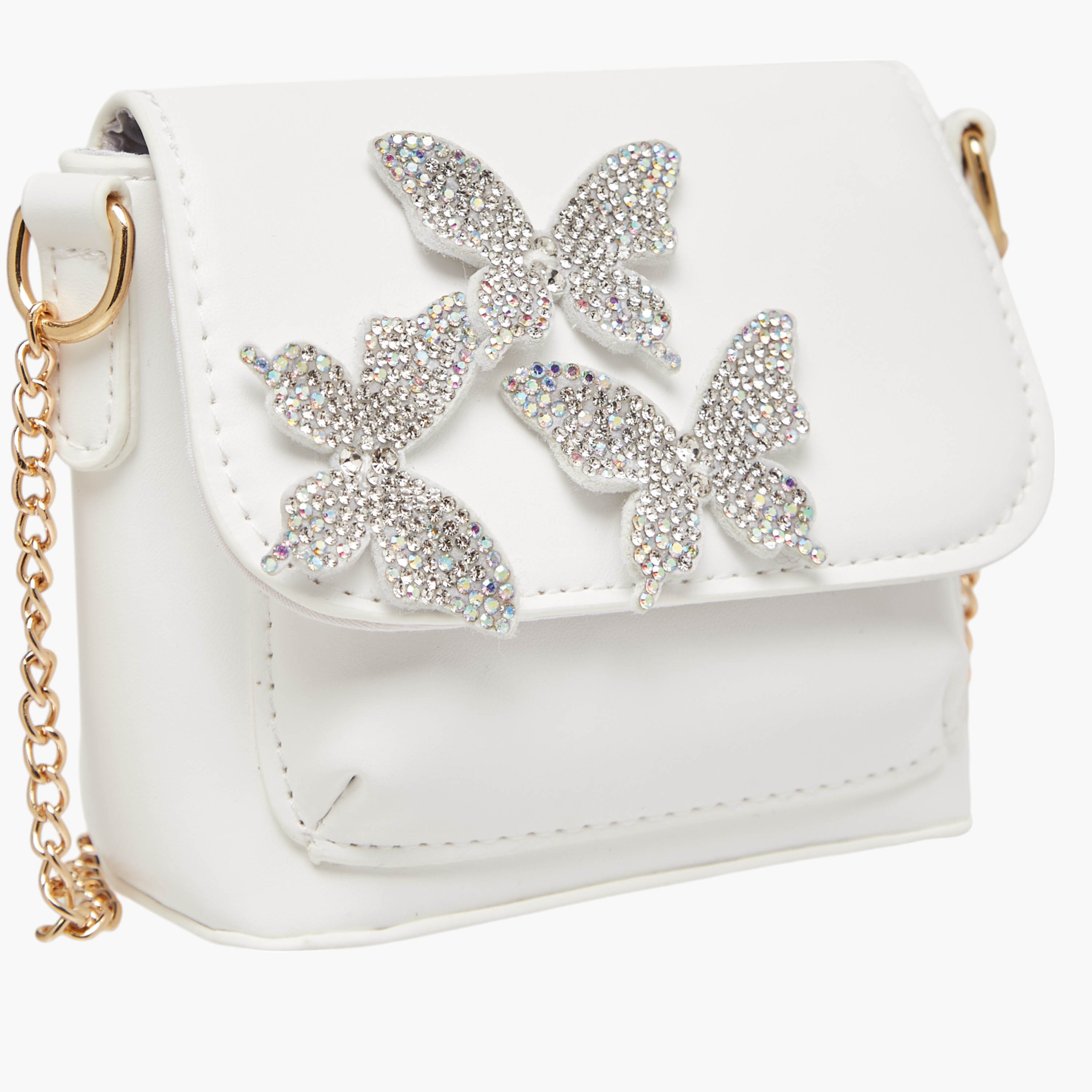 Flora Bella Butterfly Embellished Crossbody Bag with Chain Strap and Button Closure-girls-accessories-bags-image-4