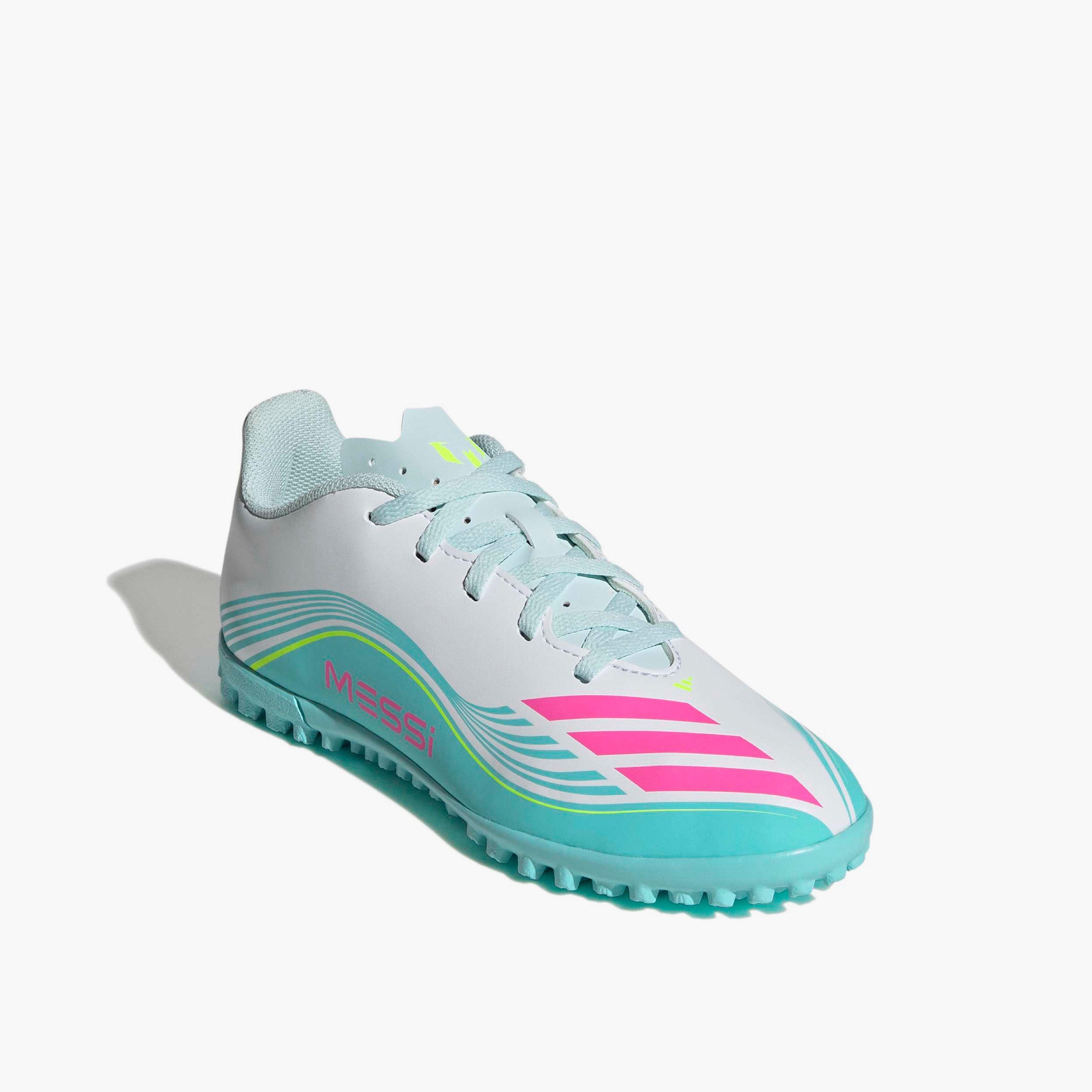 حذاء كرة قدم برباط لملعب النجيلة الصناعية ميسي كلوب F50 للأولاد TF من أديداس-sports-boys-shoes-image-1