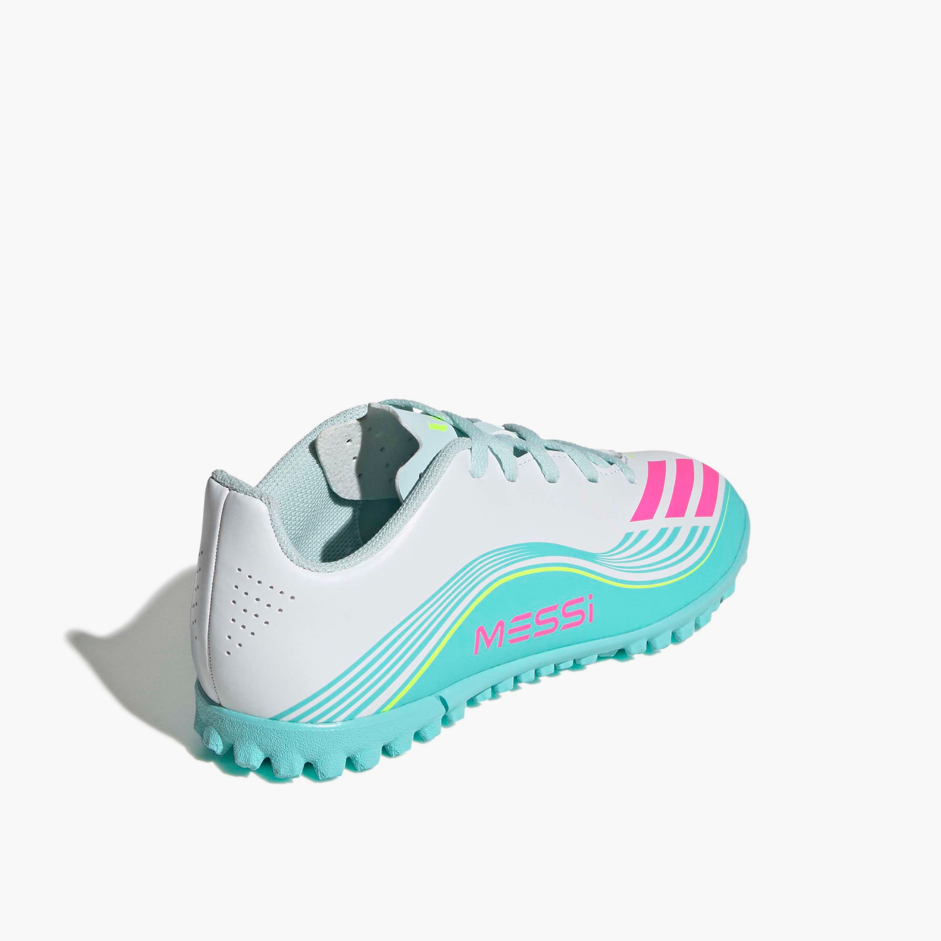 حذاء كرة قدم برباط لملعب النجيلة الصناعية ميسي كلوب F50 للأولاد TF من أديداس-sports-boys-shoes-image-5