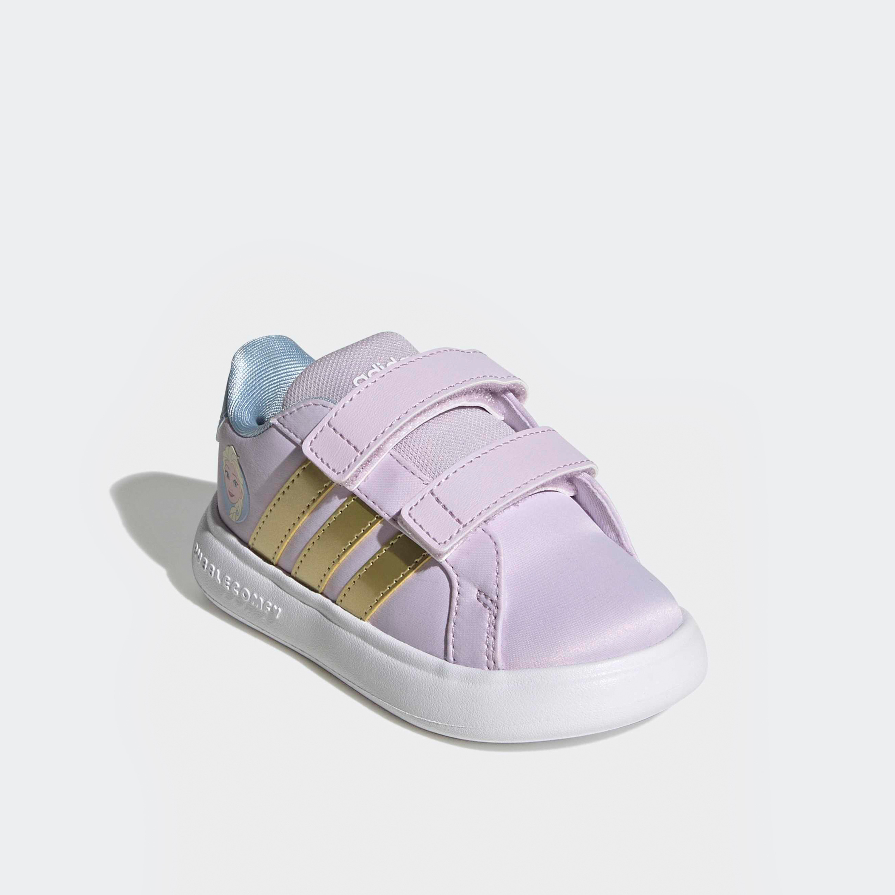 Adidas Grand Court Elsa Sneakers with Hook & Loop, Frozen-baby-girls-shoes-closedshoes-image-1