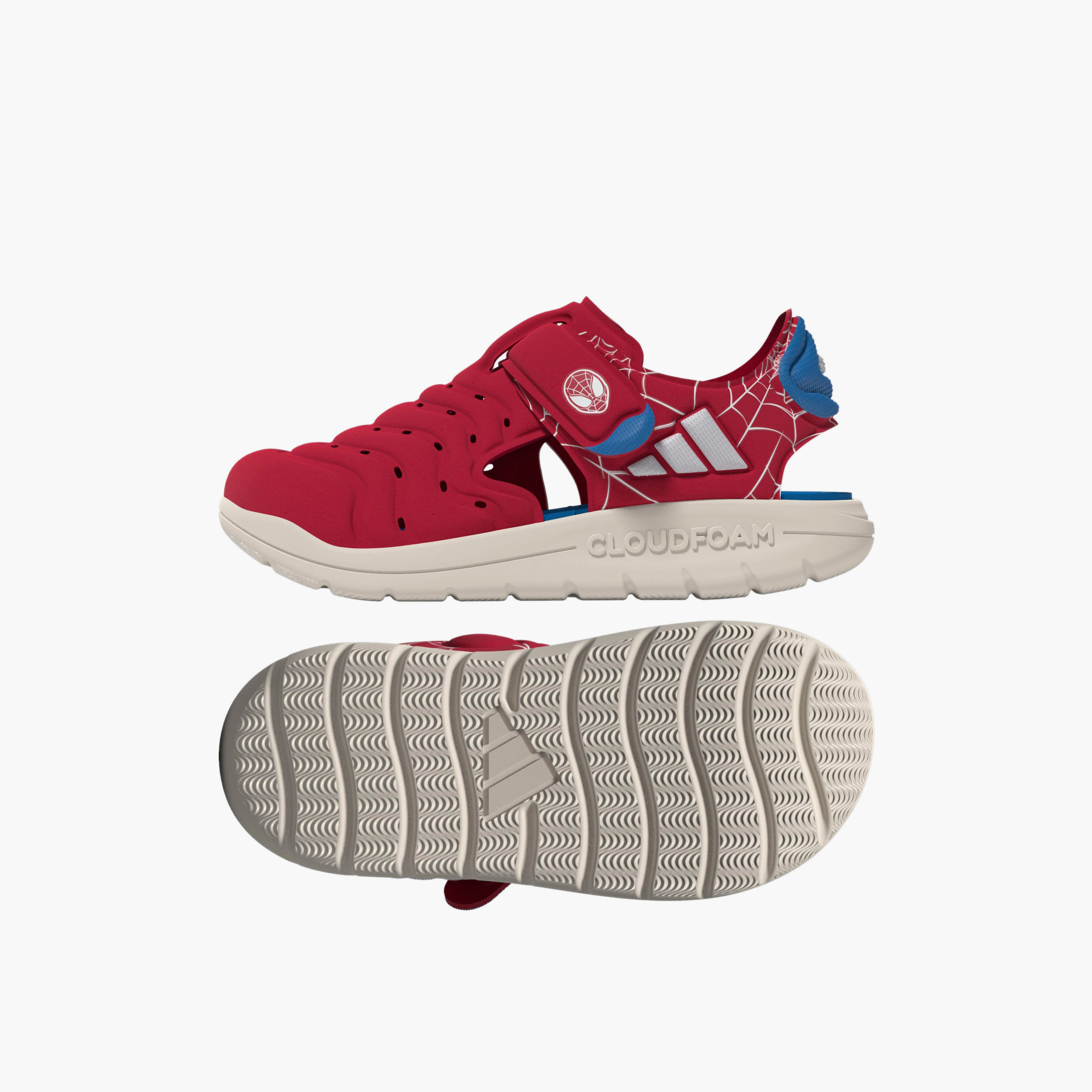 Adidas Sandals with Hook & Loop Closure, Spider-Man Print-boys-shoes-sandals-image-3