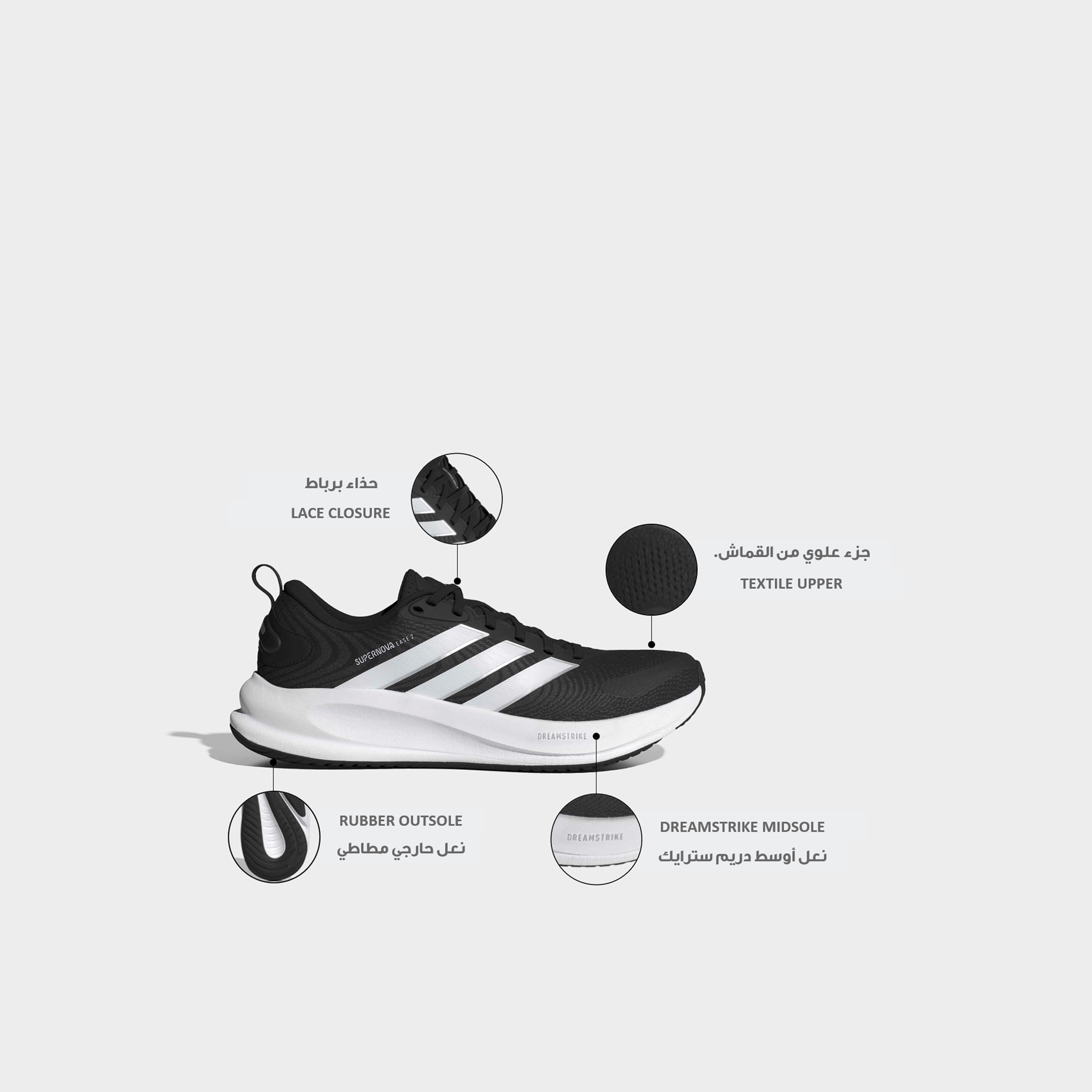 Adidas Men Supernova Ease 2 Textured Lace-Up Sports Shoes-sports-men-shoes-image-2