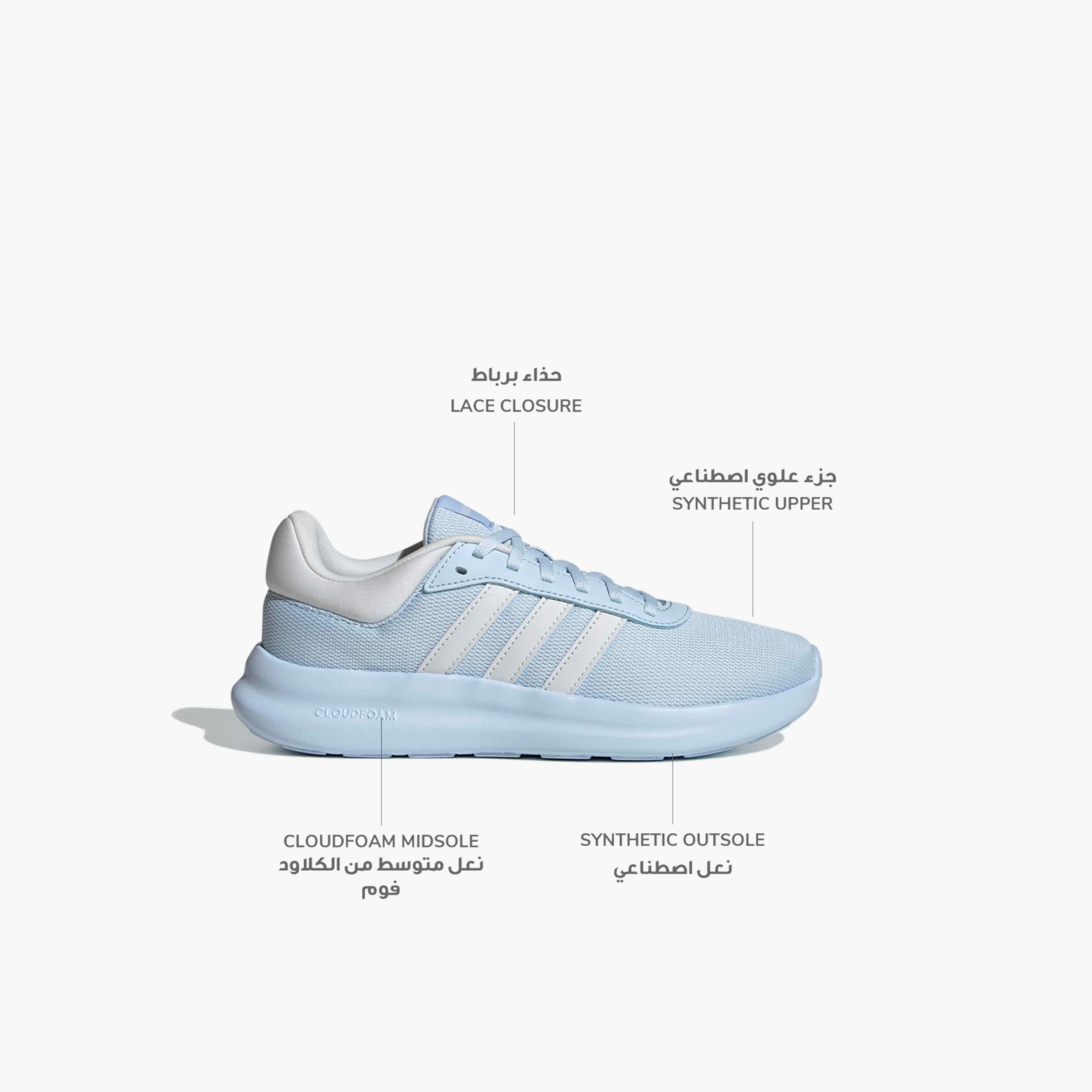 حذاء سنيكرز لايت ريسر 4.0 طول الكاحل برباط للنساء من أديداس-sports-women-shoes-image-2