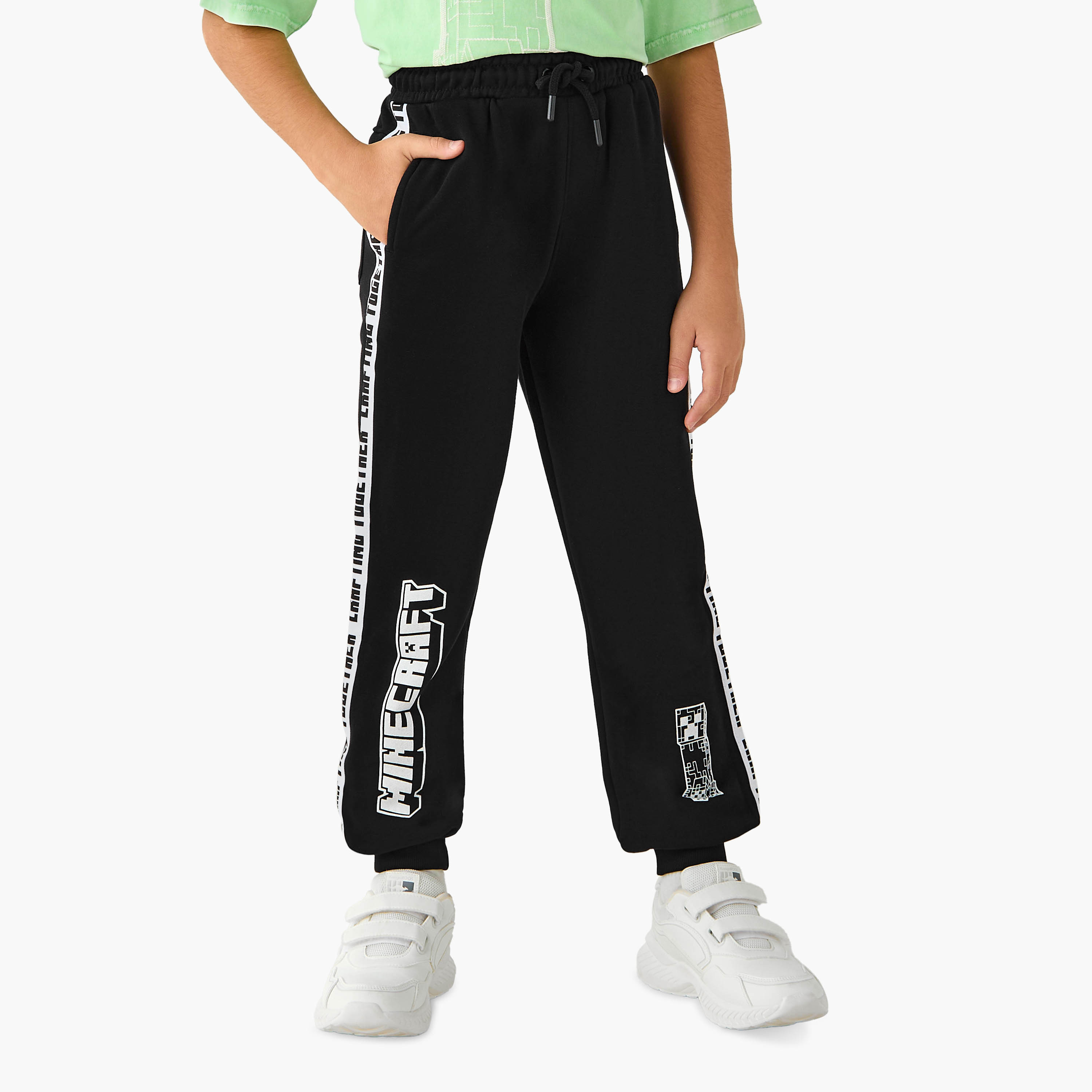 Minecraft Printed Joggers with Pockets-boys-clothing-bottoms-joggersandtrackpants-image-1