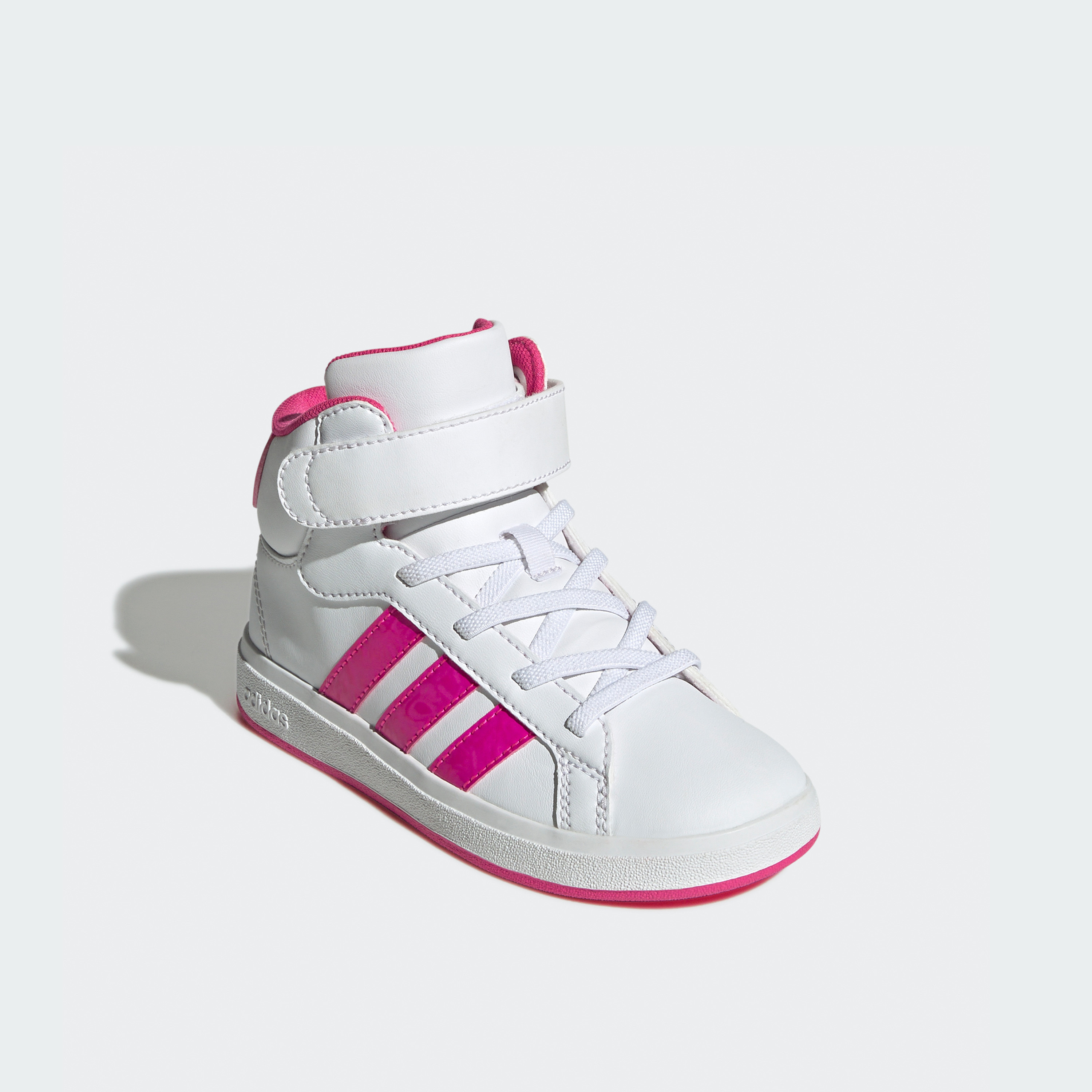أديداس - حذاء رياضي جراند كورت متوسط الارتفاع للبنات بشريط فيلكرو JR0806 | OE-girls-shoes-sneakers-image-1