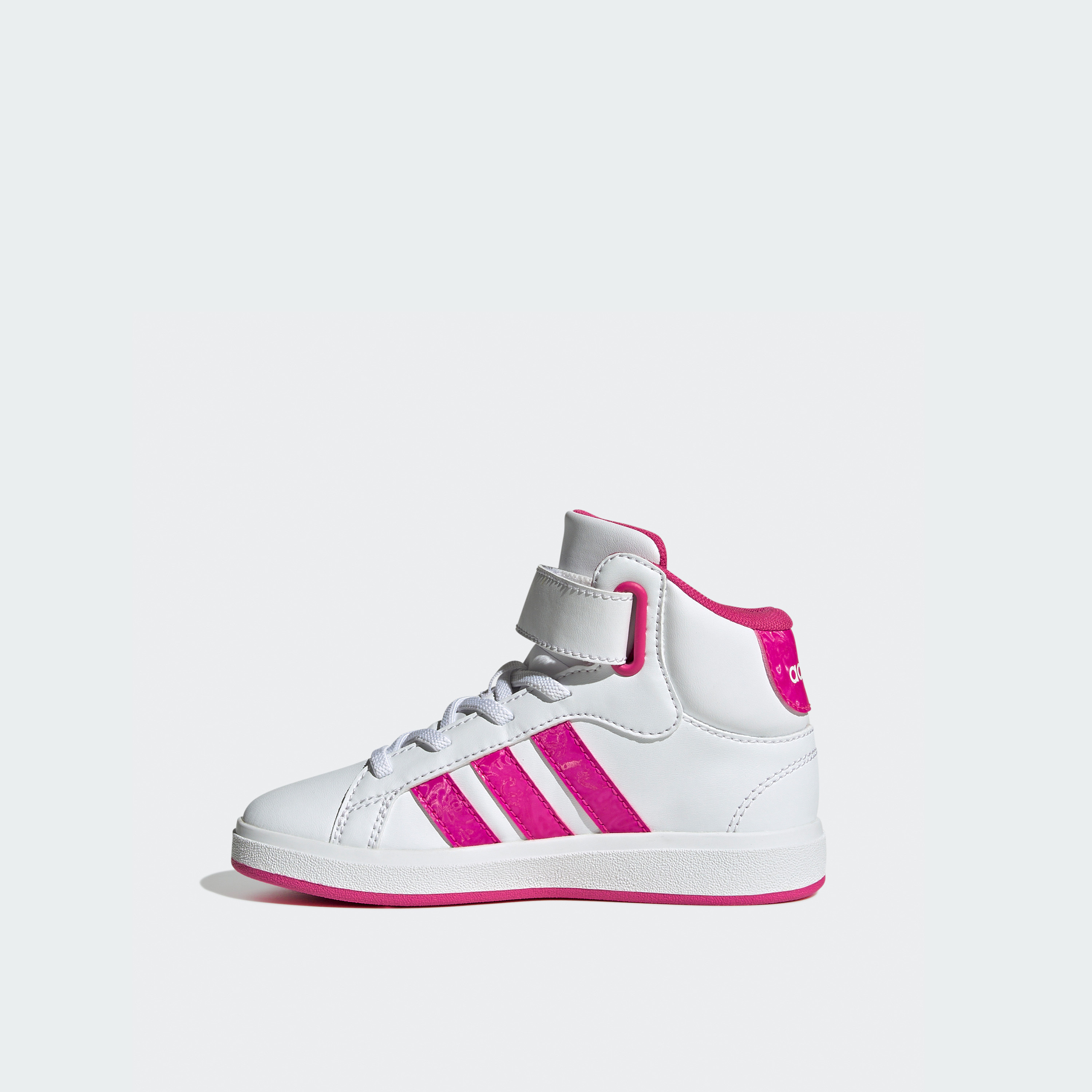 أديداس - حذاء رياضي جراند كورت متوسط الارتفاع للبنات بشريط فيلكرو JR0806 | OE-girls-shoes-sneakers-image-3