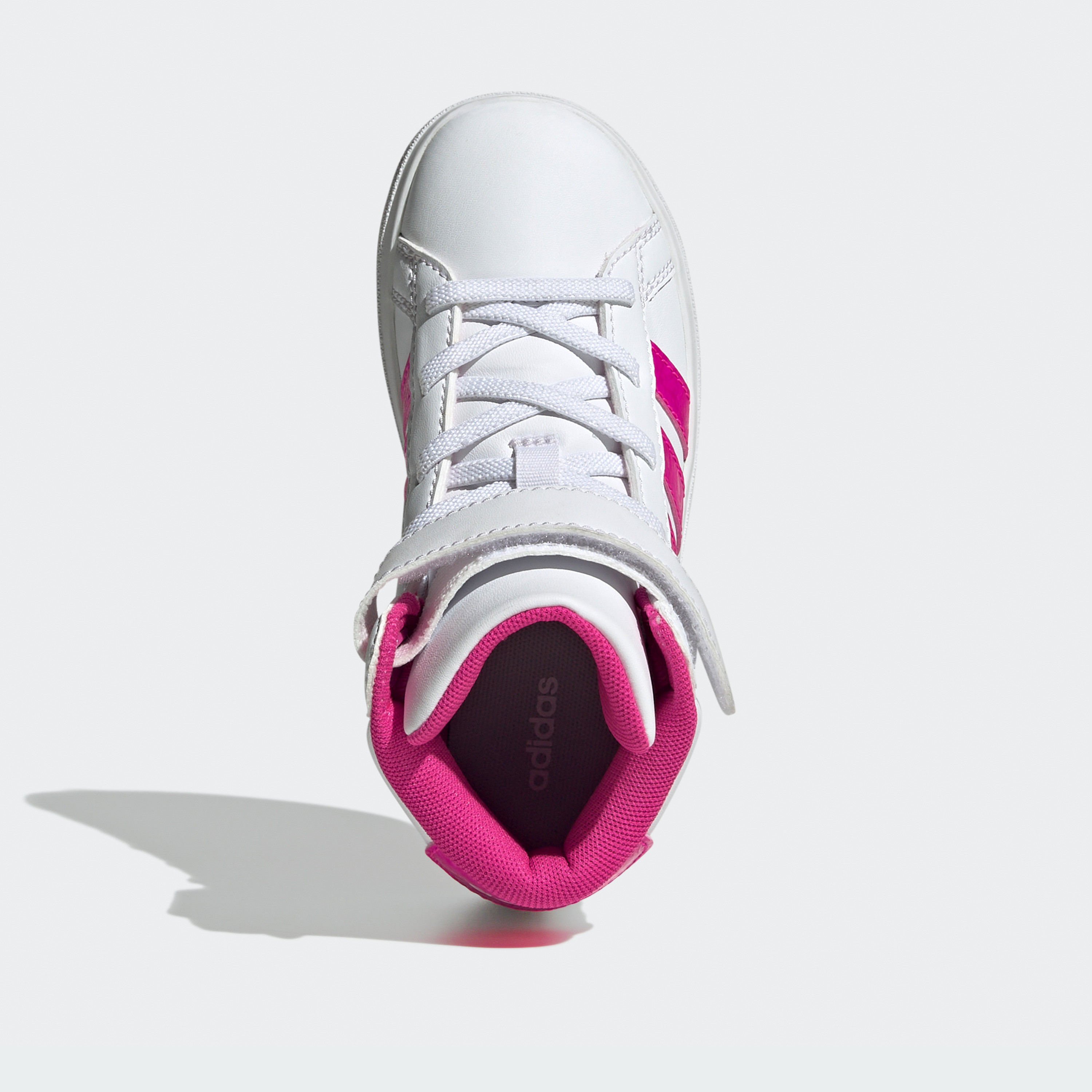 أديداس - حذاء رياضي جراند كورت متوسط الارتفاع للبنات بشريط فيلكرو JR0806 | OE-girls-shoes-sneakers-image-4