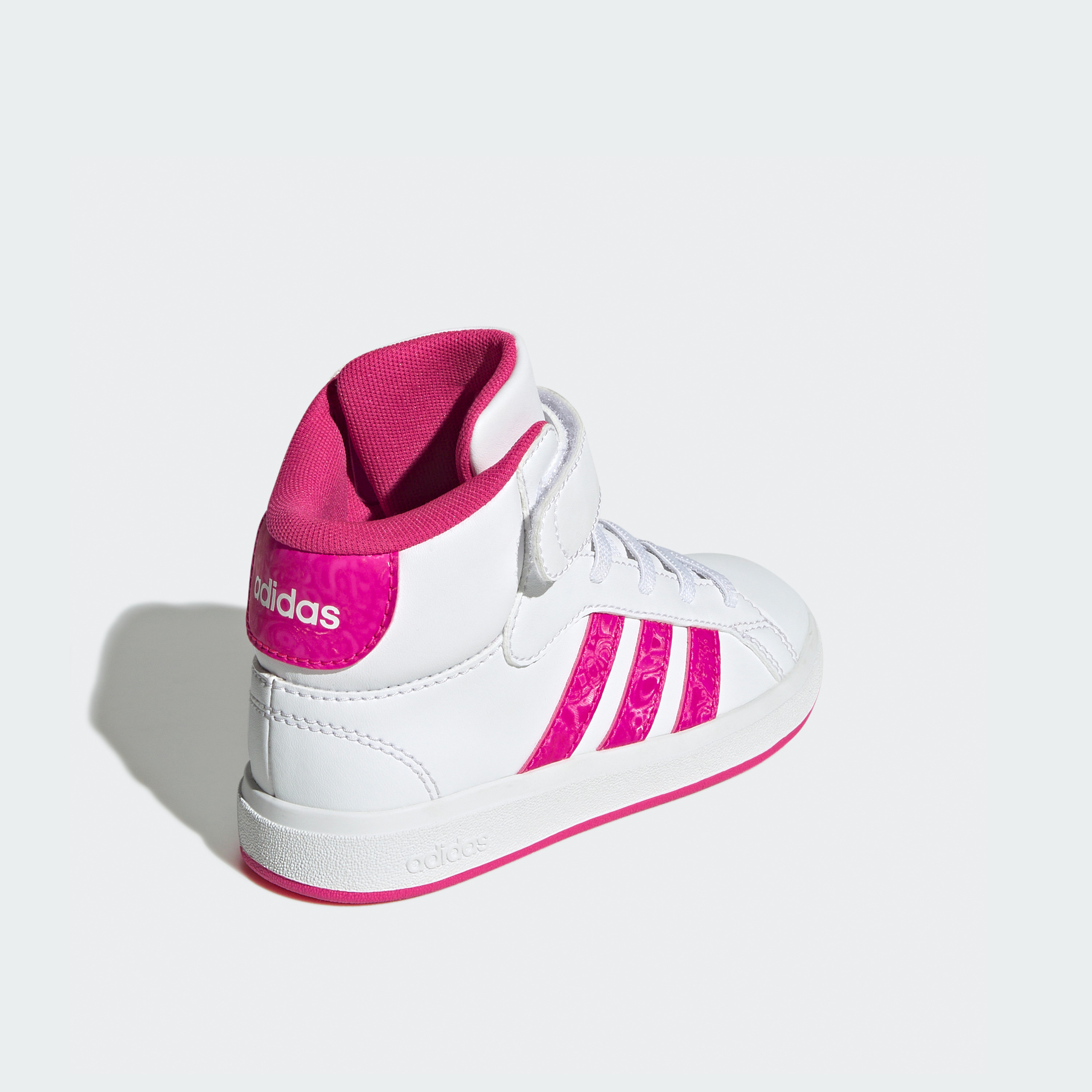 أديداس - حذاء رياضي جراند كورت متوسط الارتفاع للبنات بشريط فيلكرو JR0806 | OE-girls-shoes-sneakers-image-6