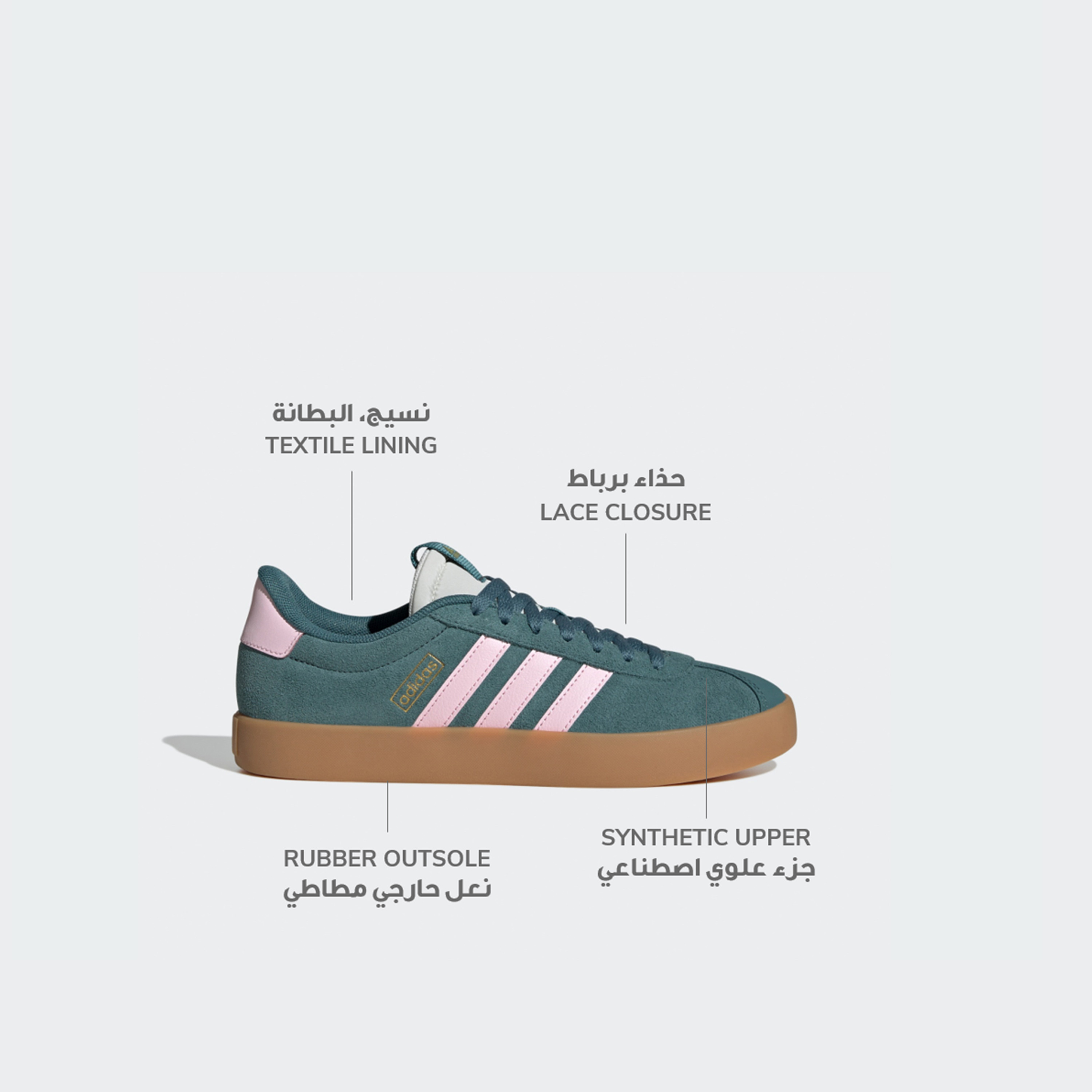adidas Women's Lace-Up VL Court 3.0 Low Ankle Sneakers | OE-sports-women-shoes-image-18