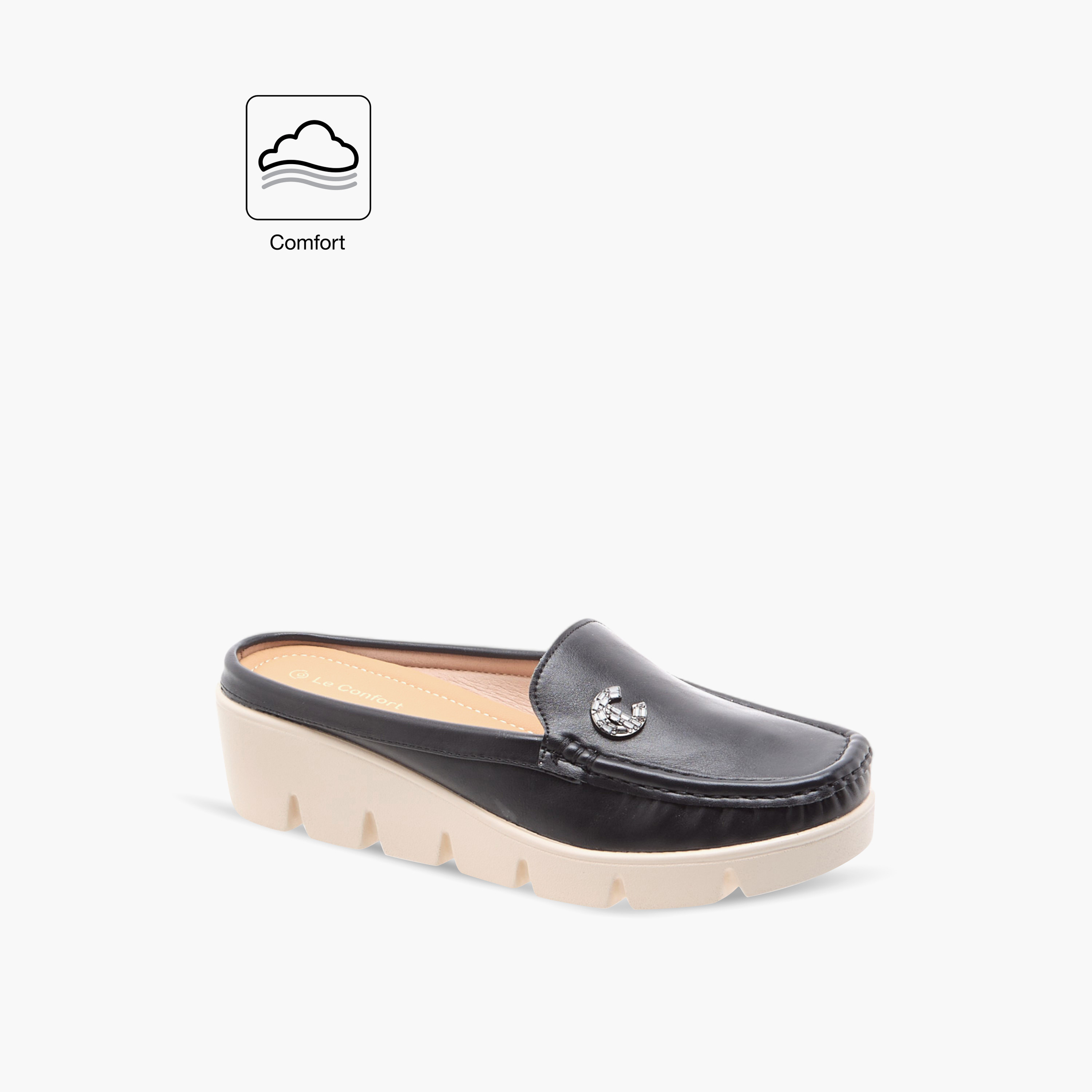 Le Confort Logo Embellished Slip-On Comfort Loafers-women-shoes-loafersandmoccasins-image-2