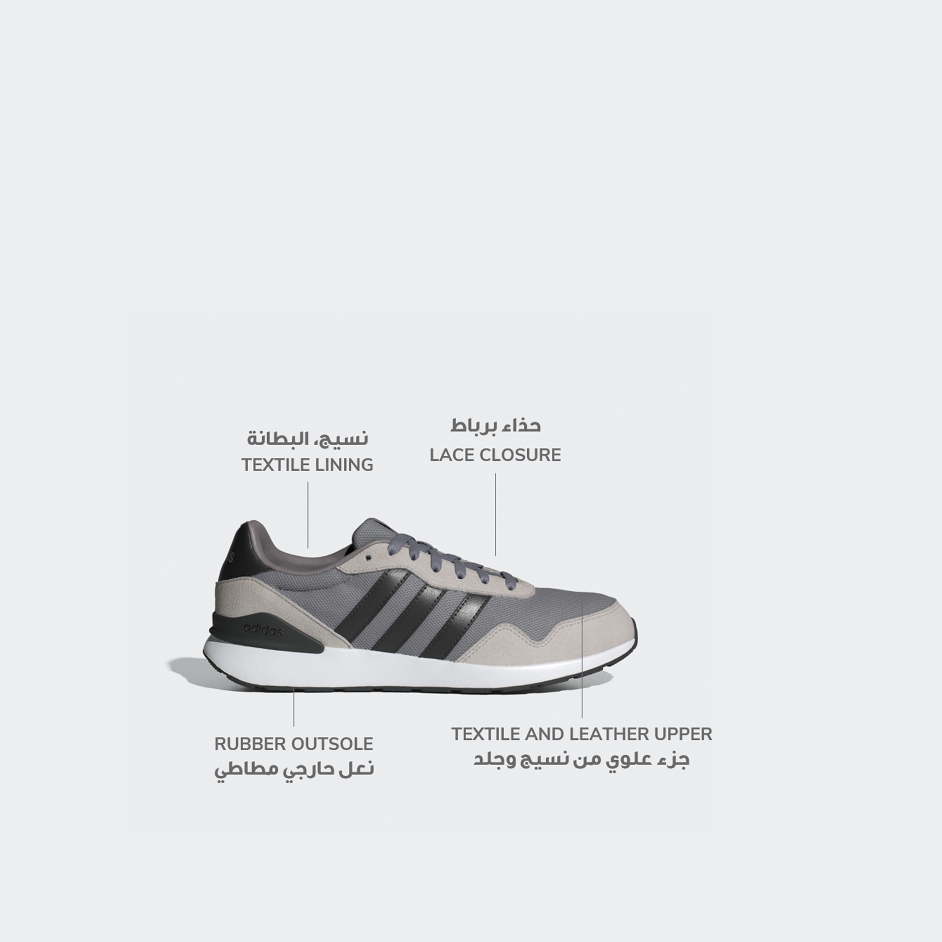 أديداس - حذاء رياضي رن 60S 4.0 برباط وكاحل منخفض للرجال | OE-sports-men-shoes-image-10