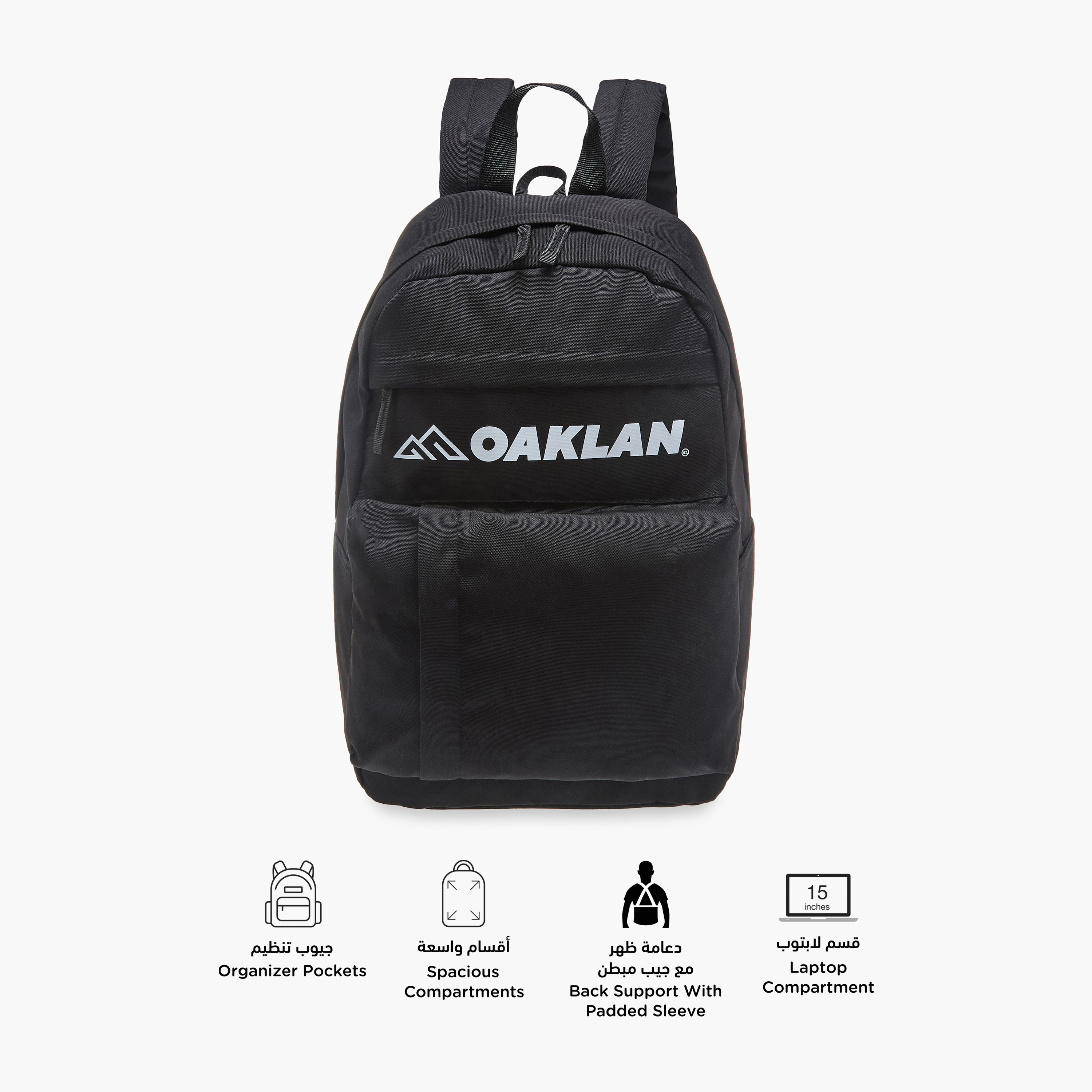 Oaklan by Shoexpress Logo Print School Backpack with Pencil Pouch - 12x32x45 cm-school-bagsandbackpacks-backpacks-image-3