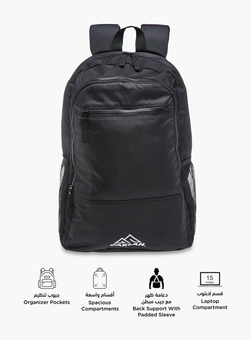شنطة ظهر مدرسية بحمالات قابلة للتعديل وطبعات شعار من أوكلان من شو إكسبريس - 15x29x45 سم-school-bagsandbackpacks-backpacks-image-2