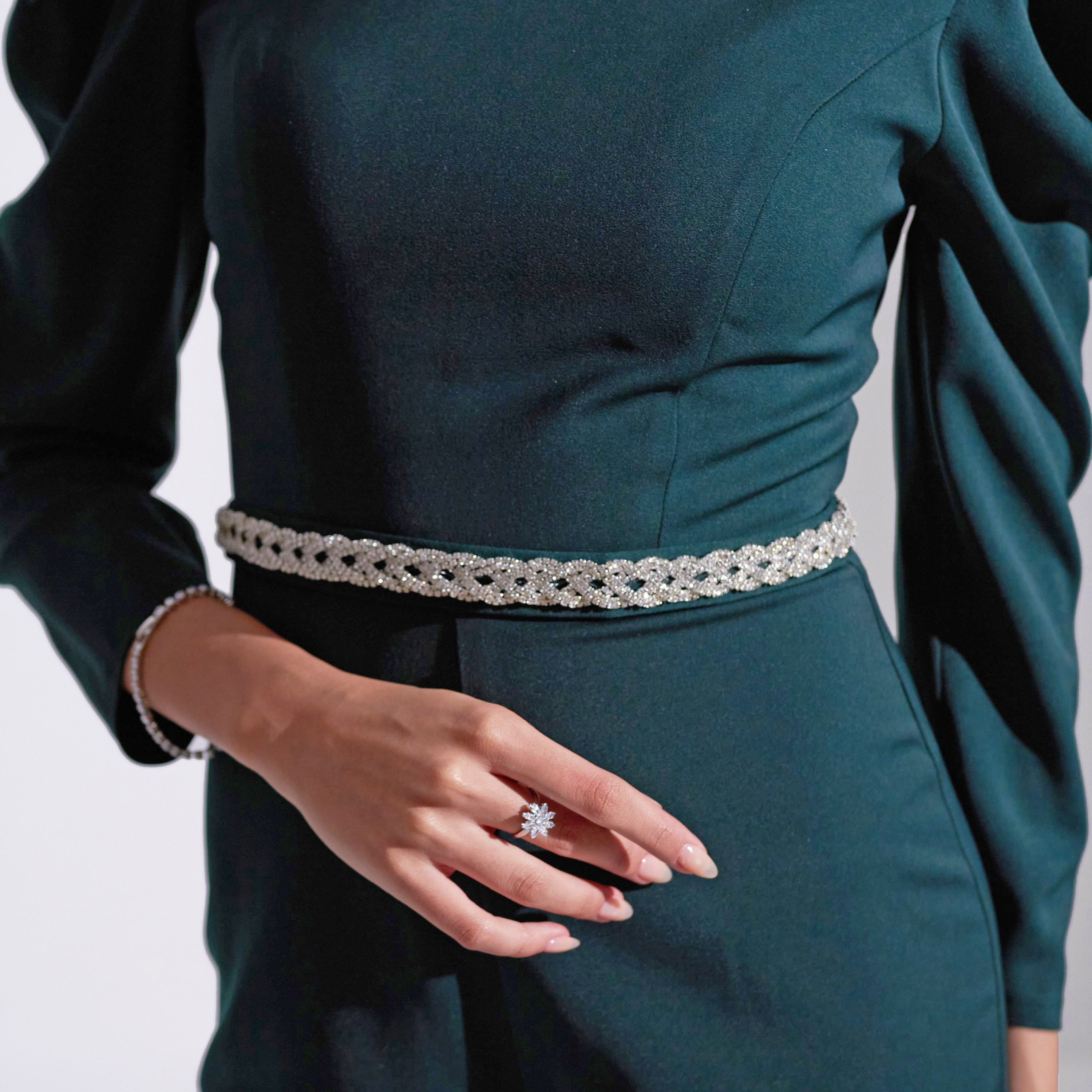 Akadia Embellished Neck Crepe Evening Women's Jumpsuit-women-clothing-jumpsuits-image-6