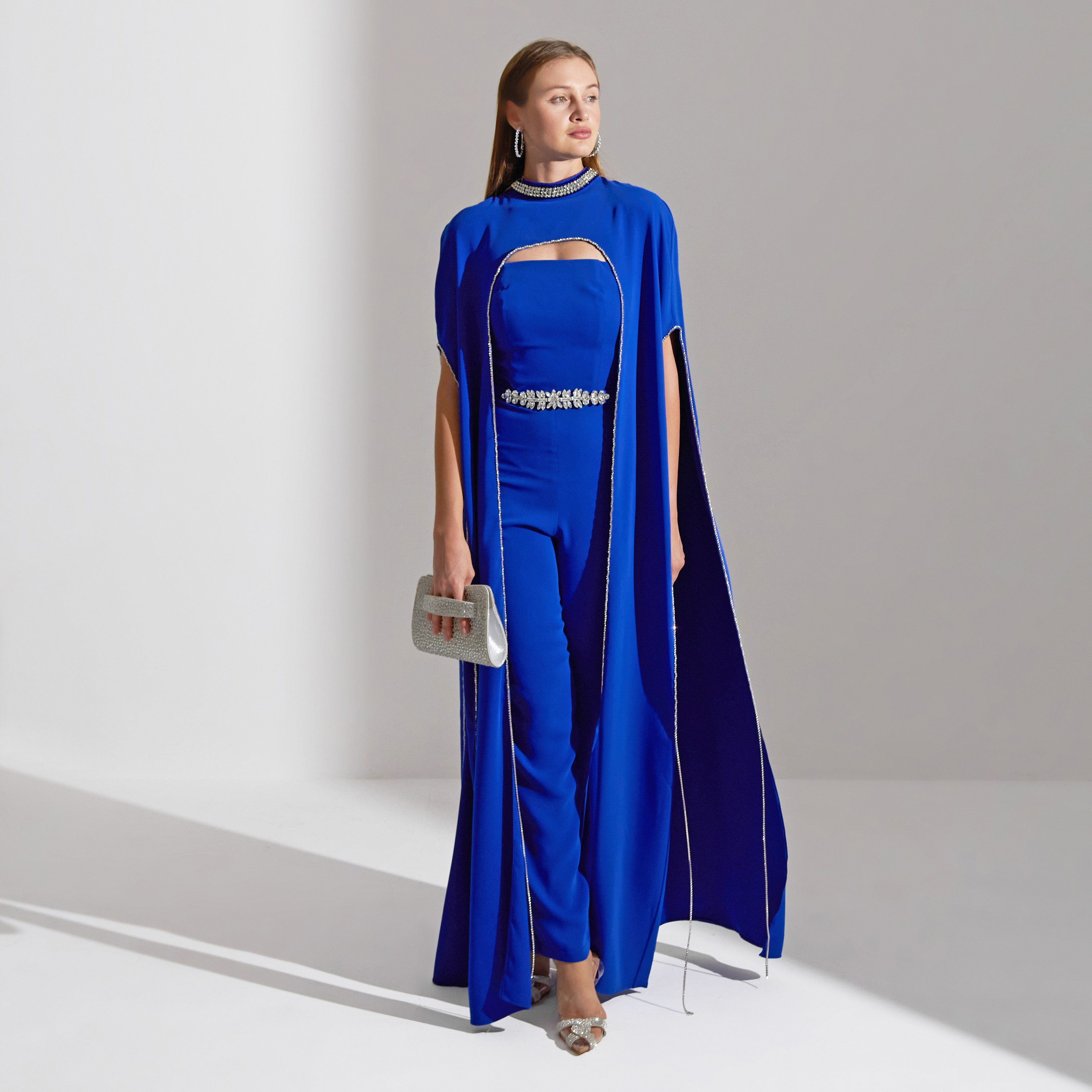 Akadia Crystal Cape Crepe Evening Women's Jumpsuit-women-clothing-jumpsuits-image-8