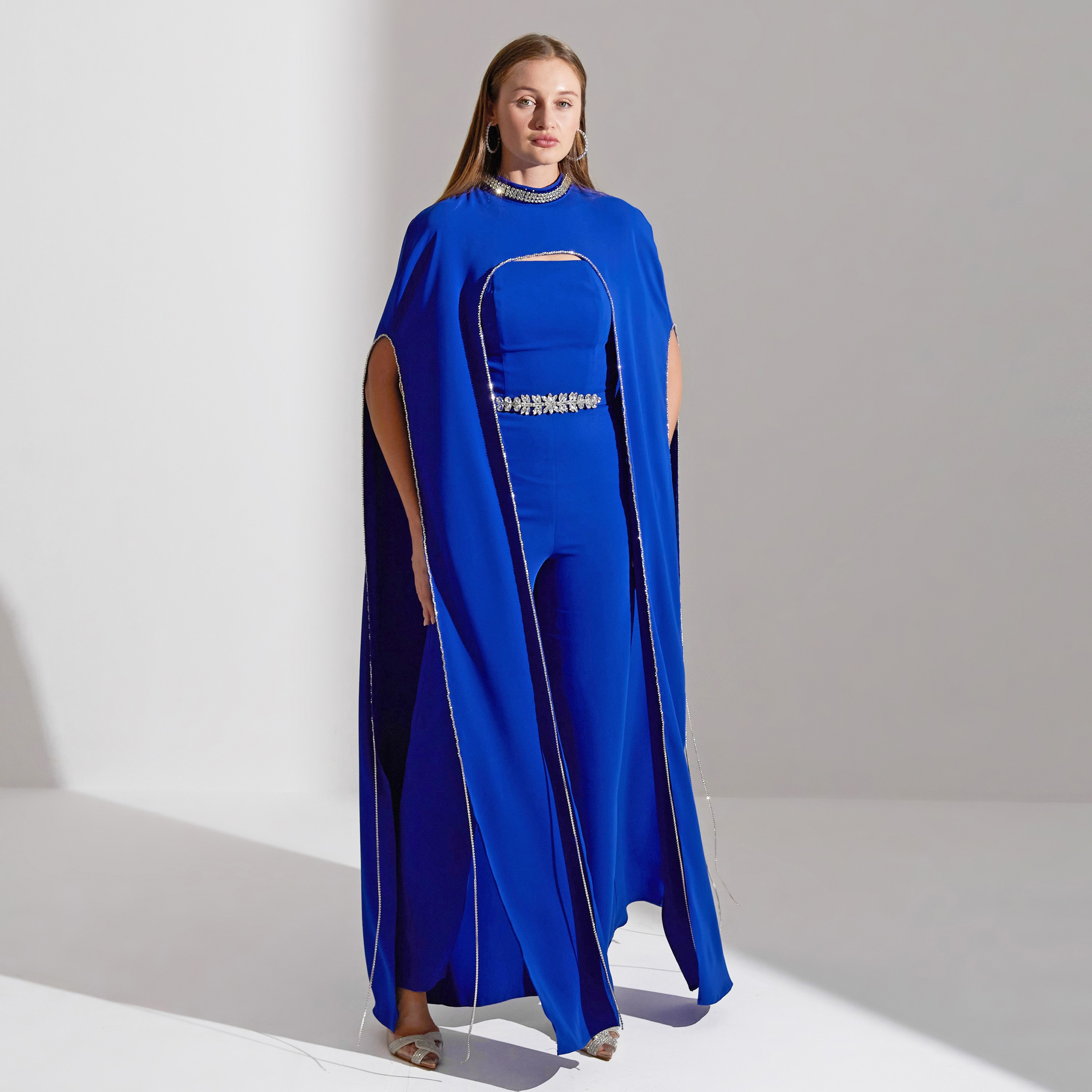 Akadia Crystal Cape Crepe Evening Women's Jumpsuit-women-clothing-jumpsuits-image-11