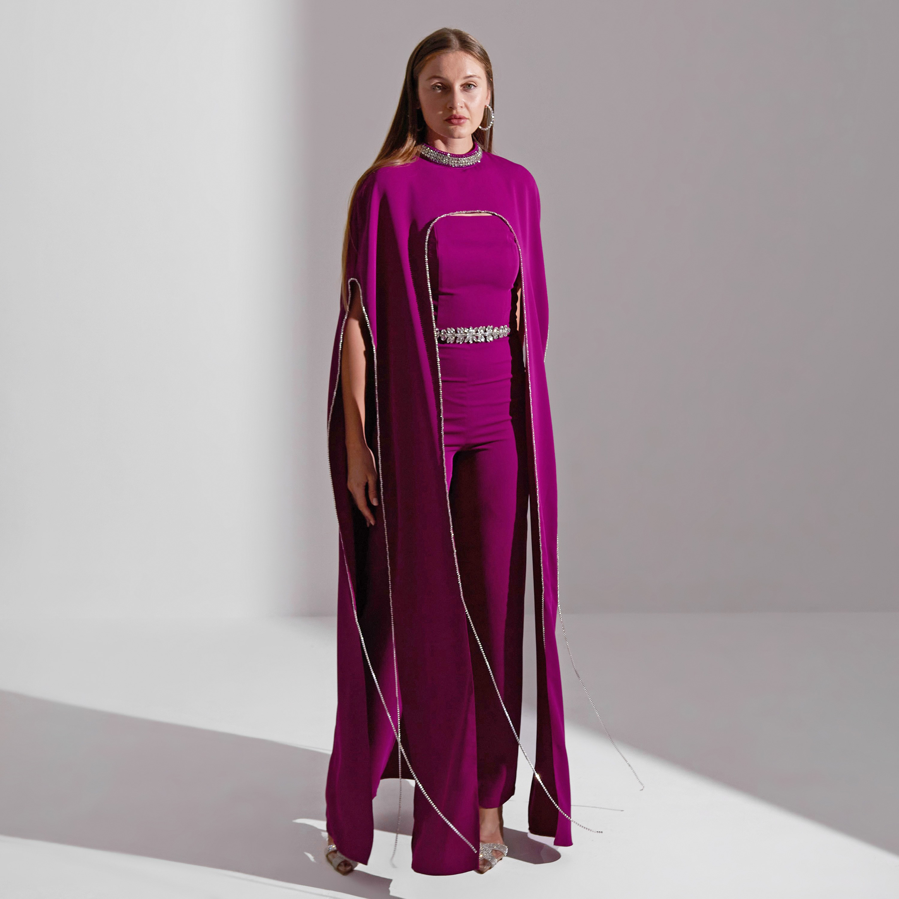 Akadia Crystal Cape Crepe Evening Women's Jumpsuit-women-clothing-jumpsuits-image-20