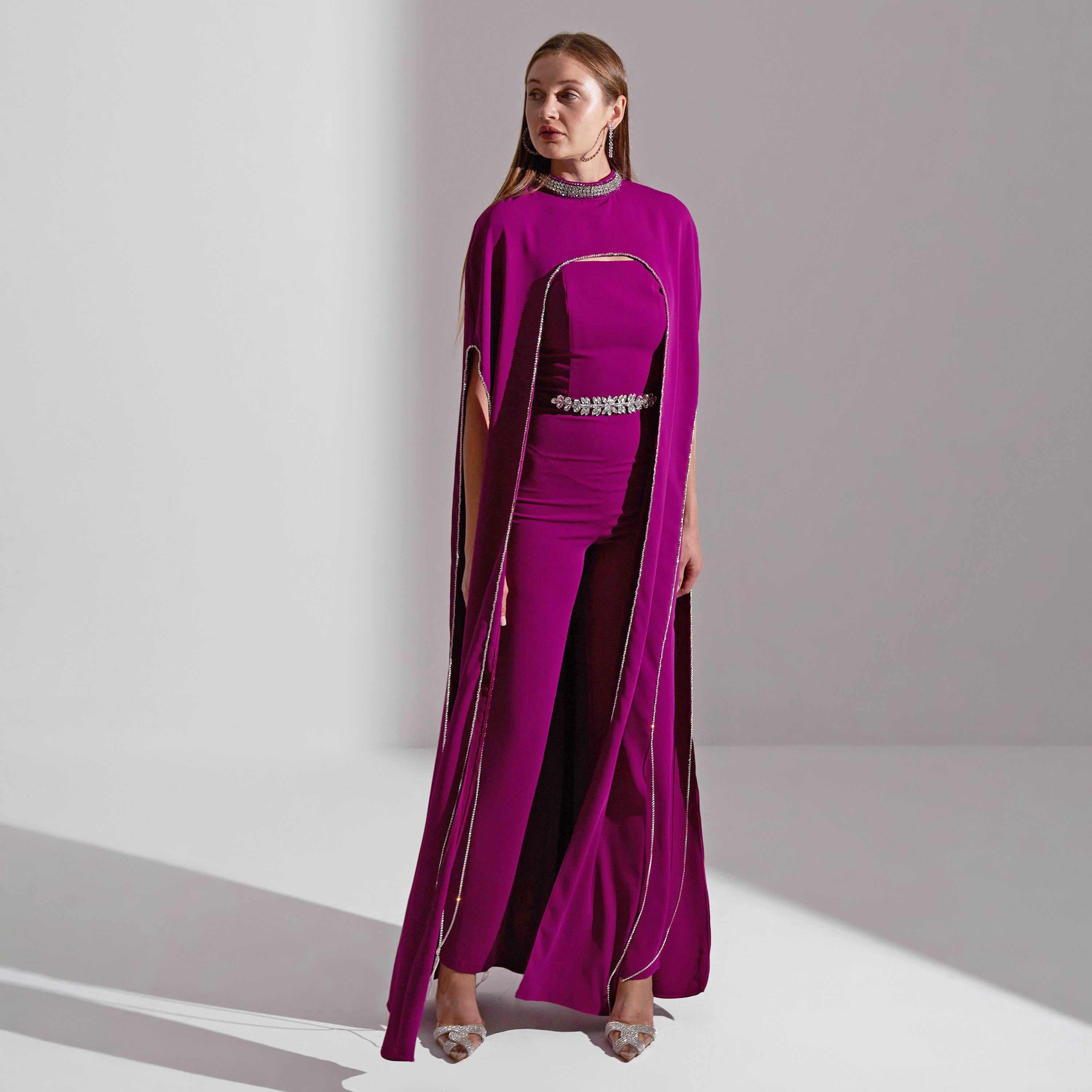 Akadia Crystal Cape Crepe Evening Women's Jumpsuit-women-clothing-jumpsuits-image-21