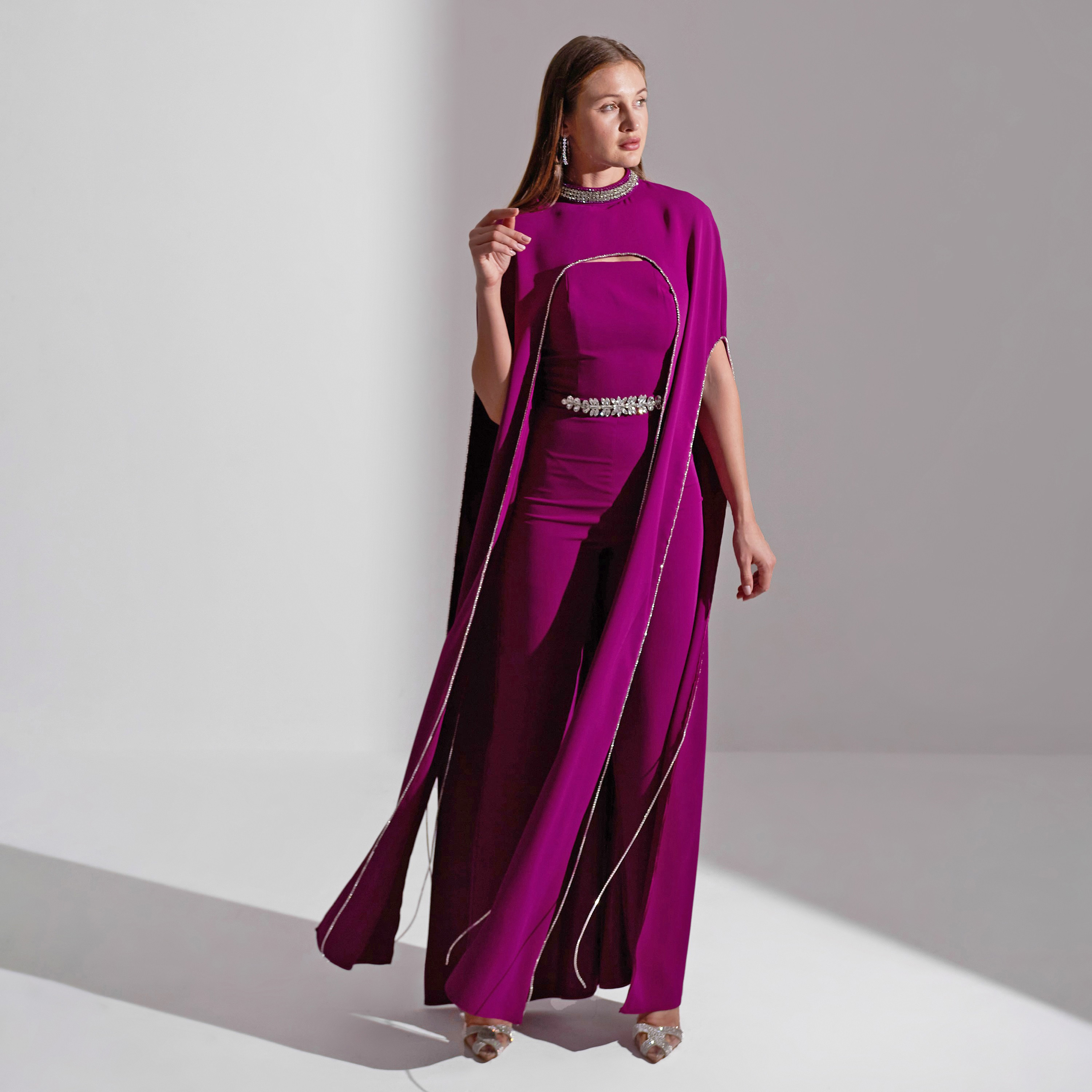 Akadia Crystal Cape Crepe Evening Women's Jumpsuit-women-clothing-jumpsuits-image-23