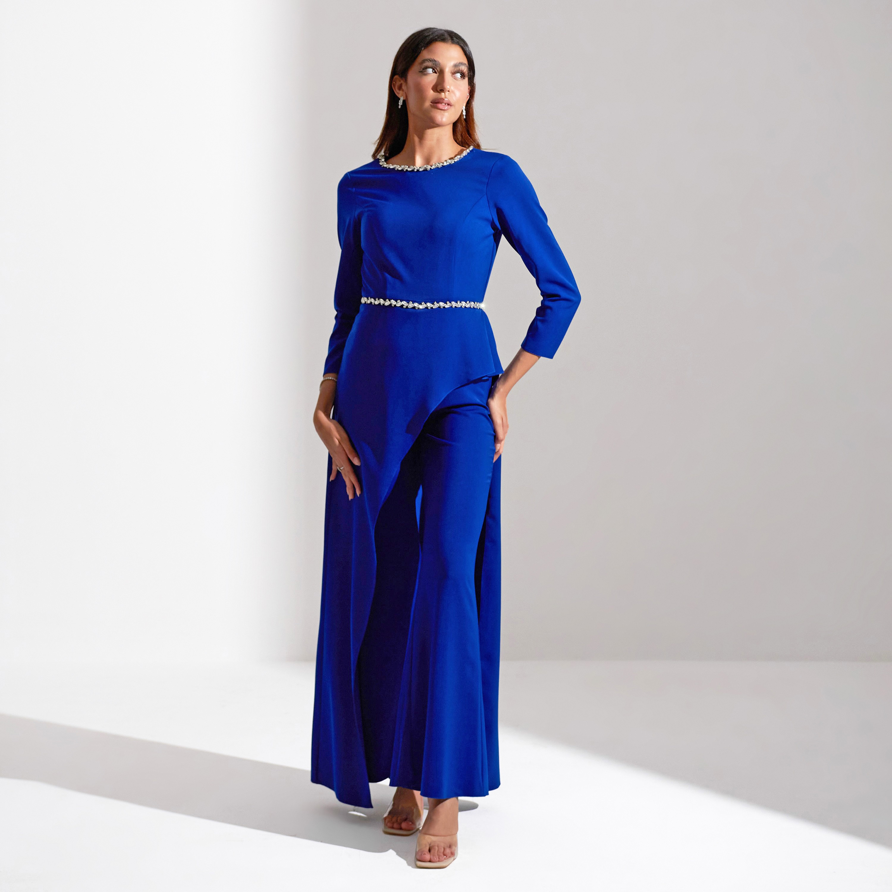 Akadia Laced Crepe Curved Evening Women's Jumpsuit-women-clothing-jumpsuits-image-14