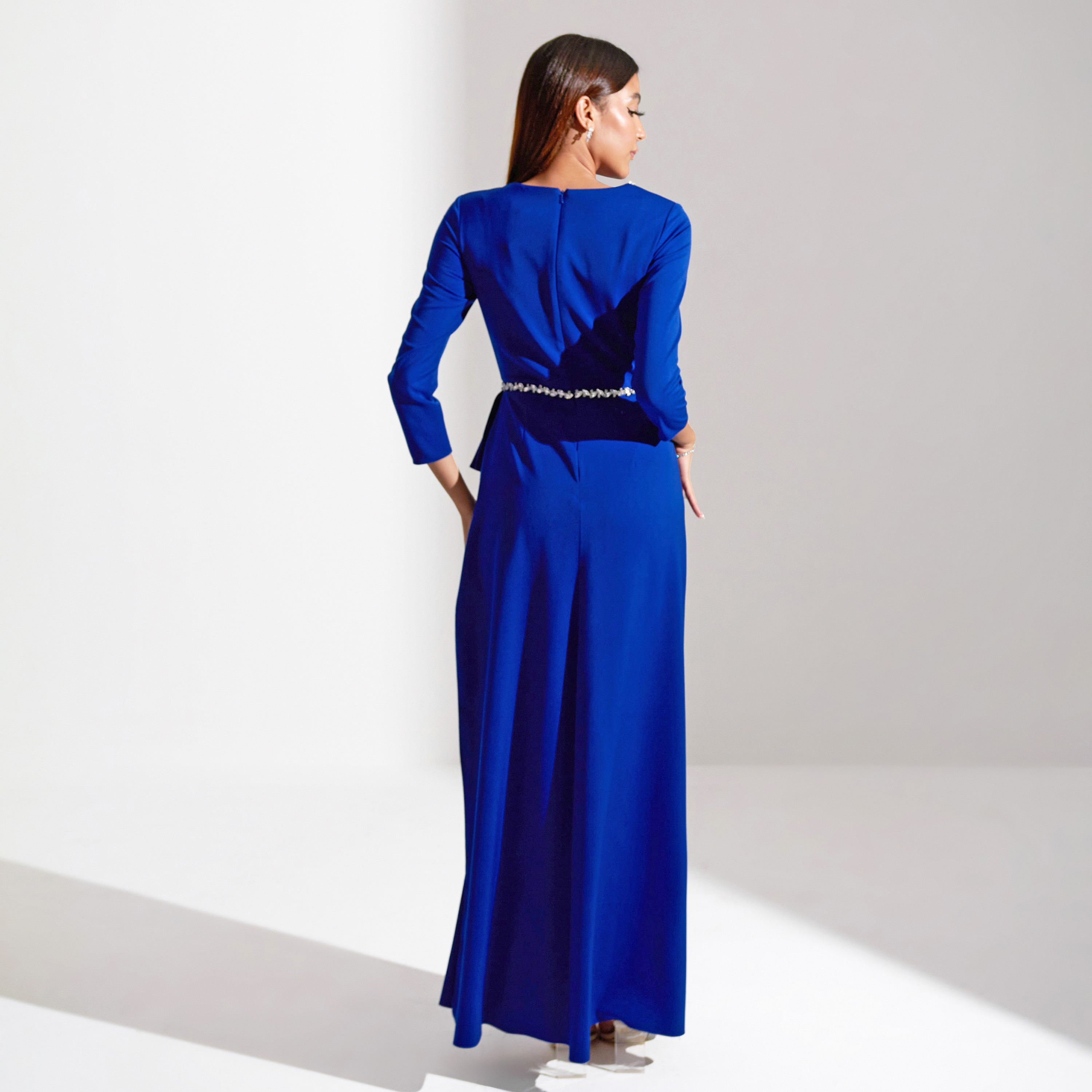 Akadia Laced Crepe Curved Evening Women's Jumpsuit-women-clothing-jumpsuits-image-16