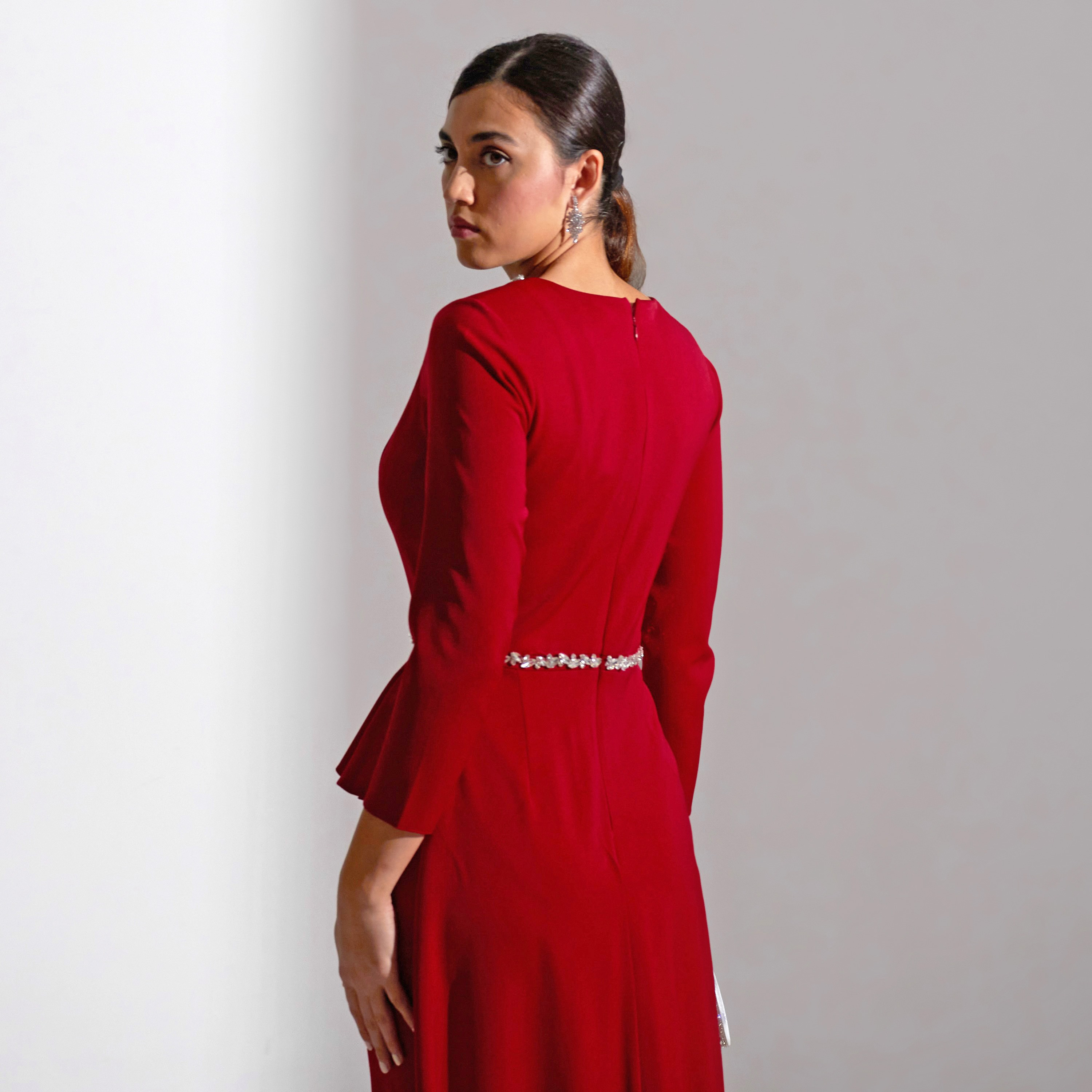 Akadia Laced Crepe Curved Evening Women's Jumpsuit-women-clothing-jumpsuits-image-11