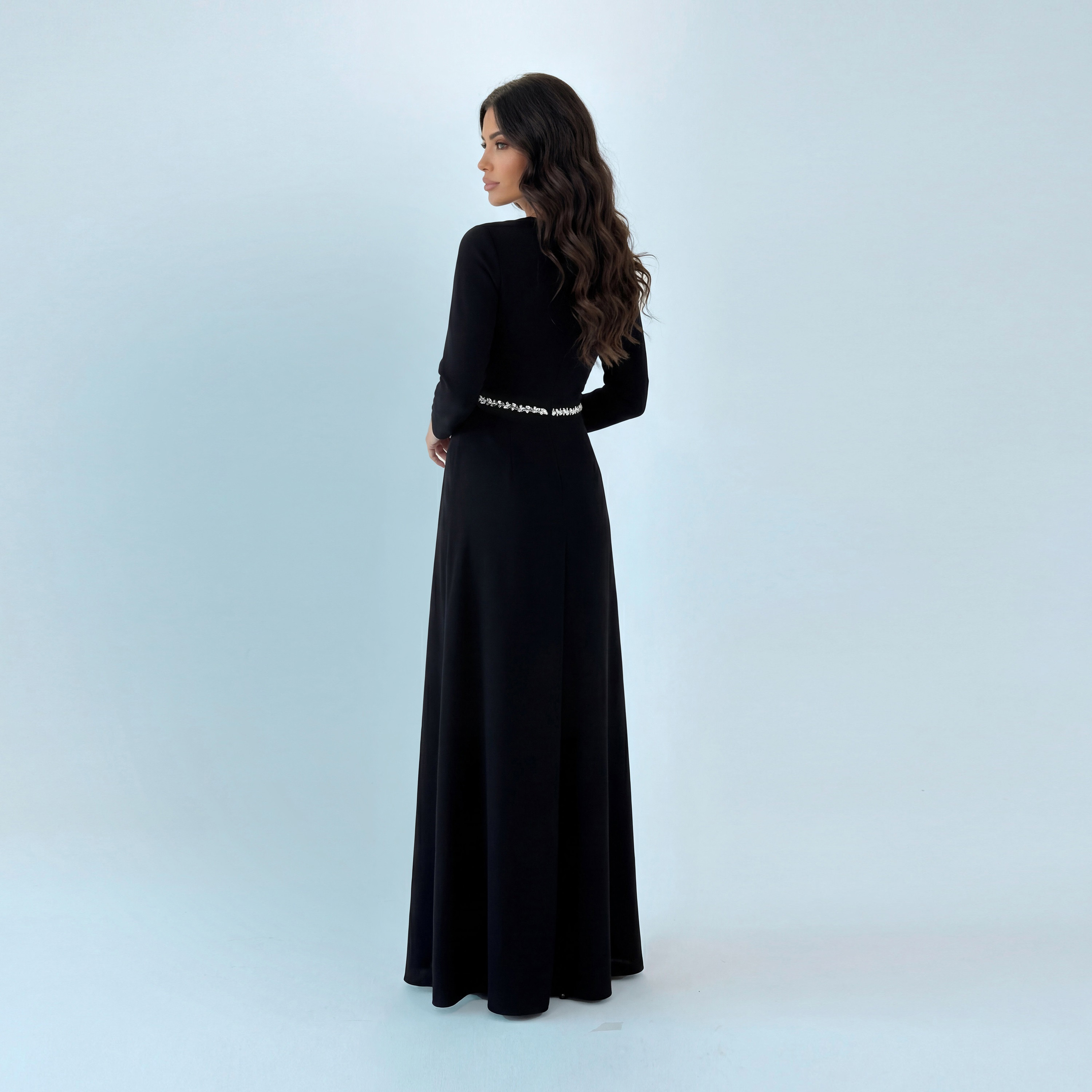Akadia Crystal Work Crepe Curved Evening Women's Jumpsuit-women-clothing-jumpsuits-image-9