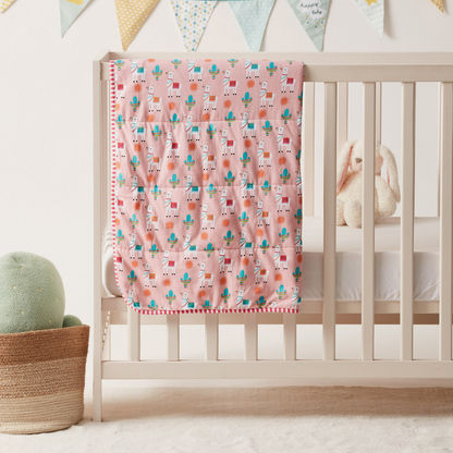 Juniors Llama Print Oversized Receiving Blanket - 80x100 cms-Baby Bedding-image-0