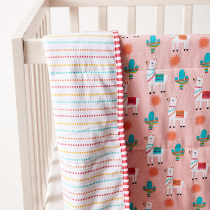 Juniors Llama Print Oversized Receiving Blanket - 80x100 cms-Baby Bedding-image-1