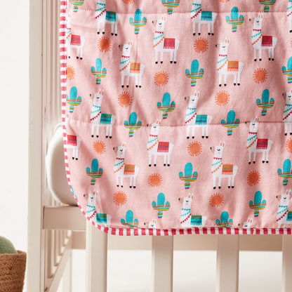 Juniors Llama Print Oversized Receiving Blanket - 80x100 cms-Baby Bedding-image-2