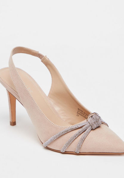 Celeste Women's Sling back with Stiletto Heels and Embellished Detail