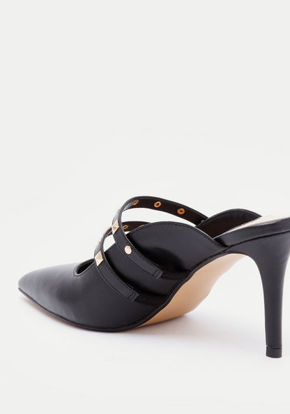 ELLE Women's Embellished Slip-On Mules with Stiletto Heels-Women%27s Heel Shoes-image-2