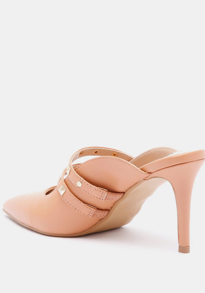 ELLE Women's Embellished Slip-On Mules with Stiletto Heels