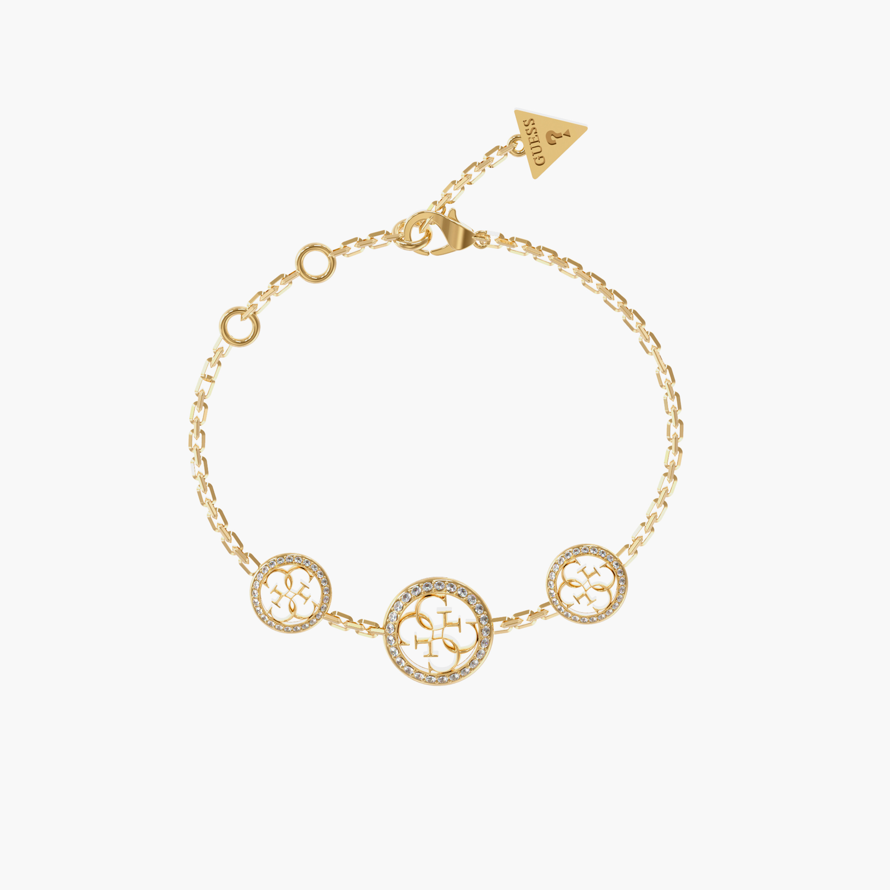 غيس- سوار نسائي ذهبي من الفولاذ بشعار Triple 4غ-women-watchesandjewellery-jewellery-banglesandbracelets-image-1